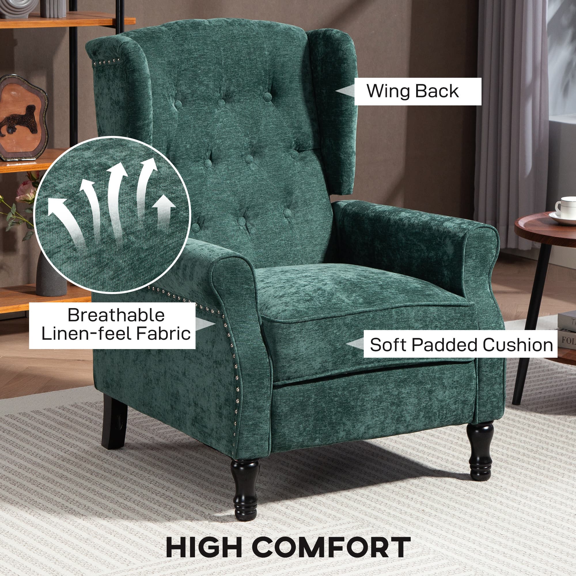 Transform Your Comfort: Dark Green Vintage Recliner Armchair - image 5