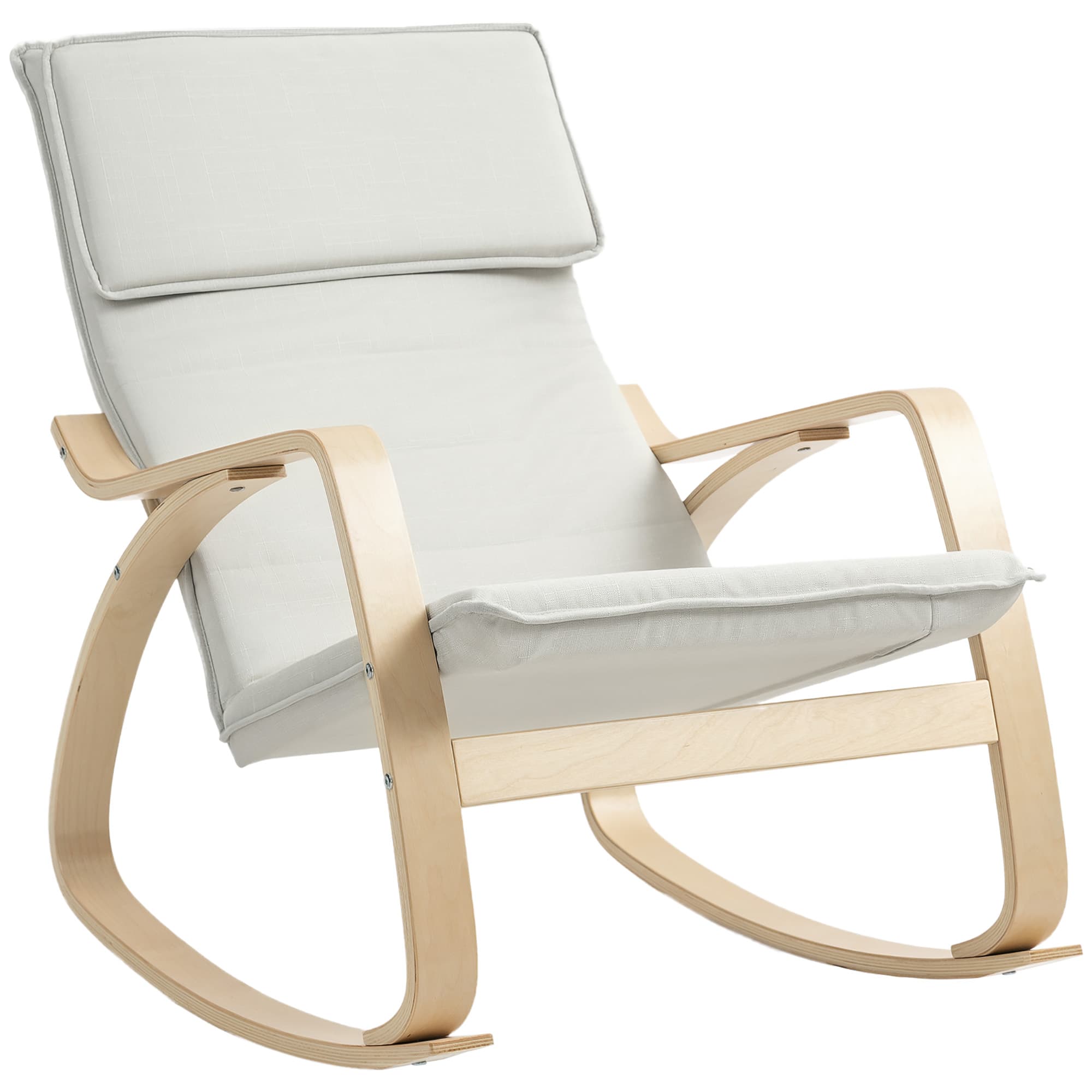Cream Rocking Lounge Chair With Supportive High Back - image 9