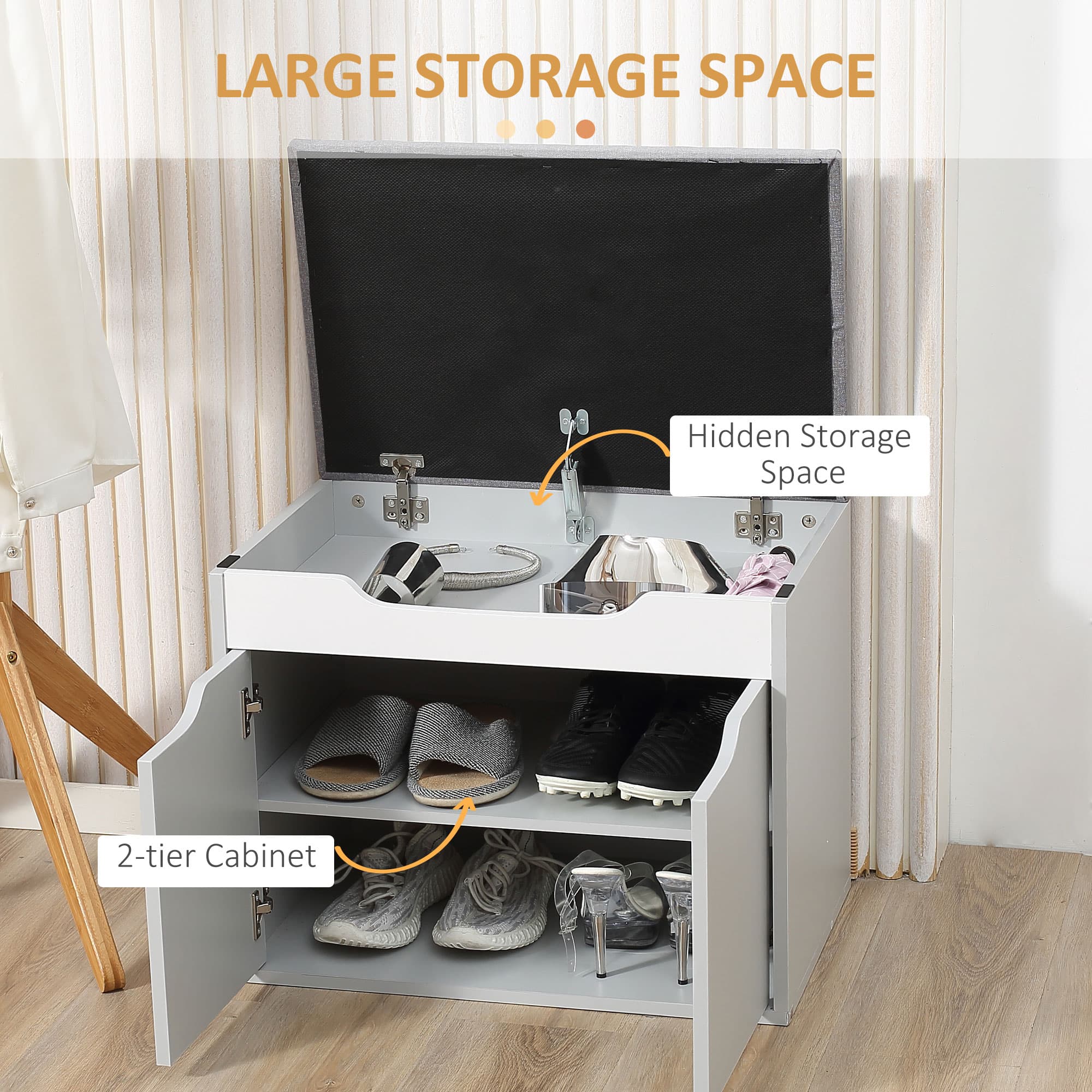 Transform Your Hallway With This Light Grey Shoe Bench - image 2
