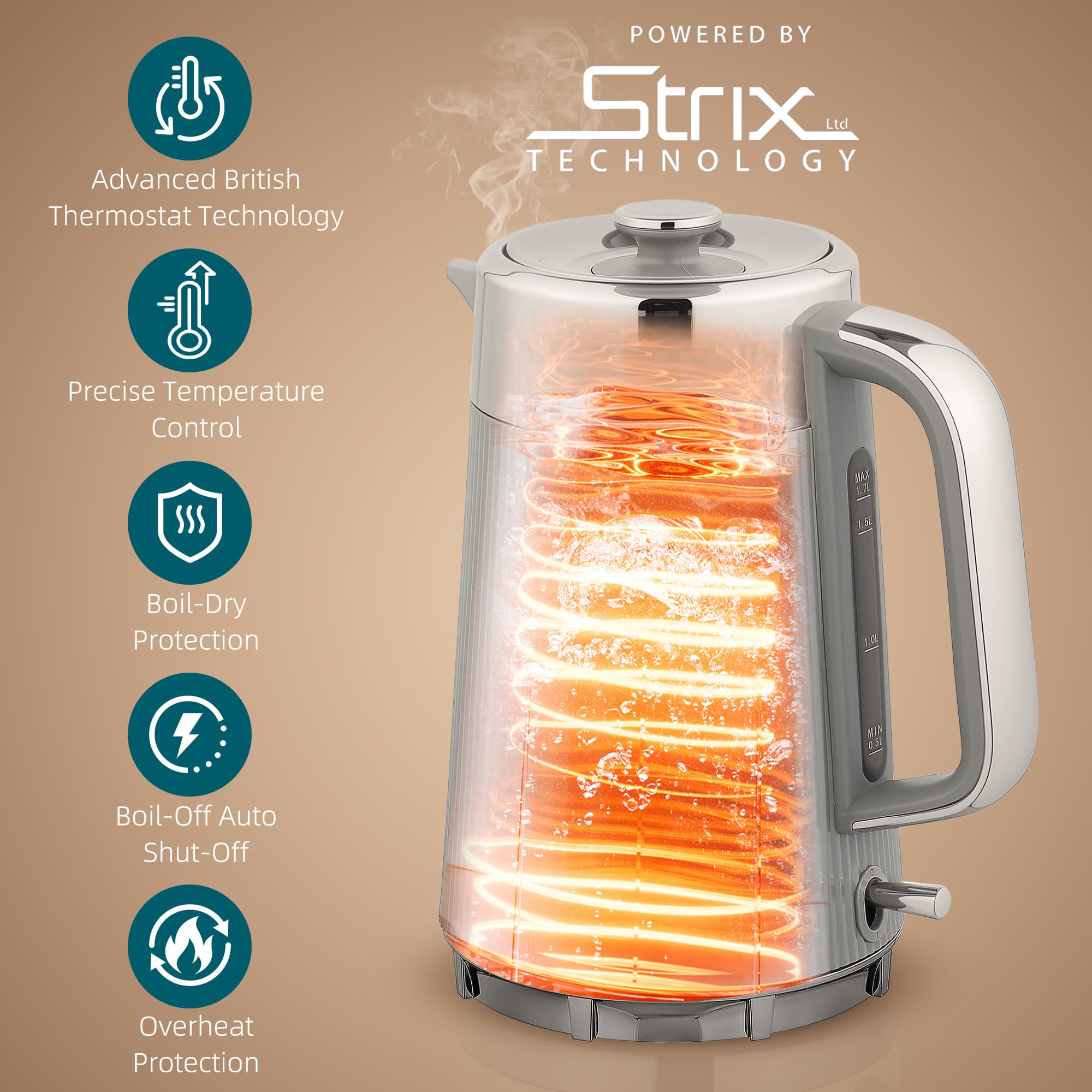 Transform Your Mornings with this Taupe Kettle and Toaster Set - image 4