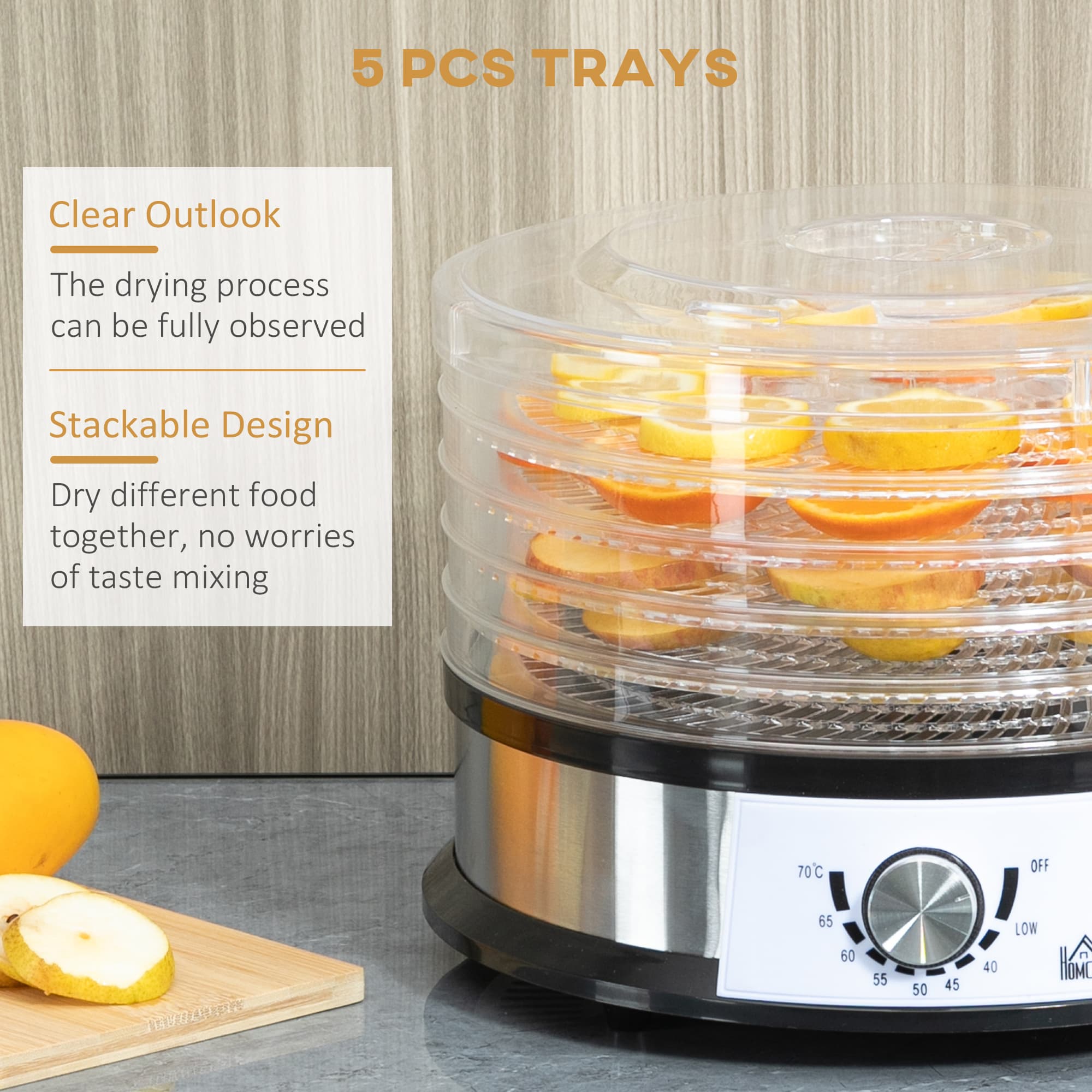 A Five-Tray Food Dehydrator with Adjustable Temperature and Even Airflow - image 7