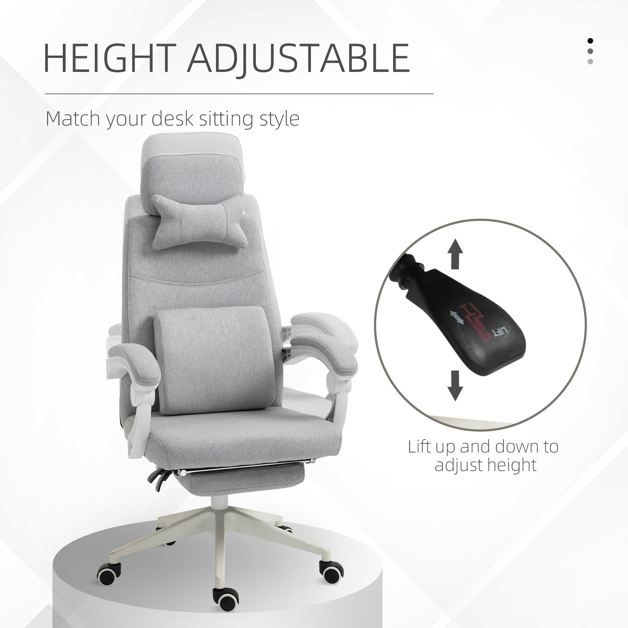 Ergonomic Grey Office Chair with 160° Recline & Footrest - image 1