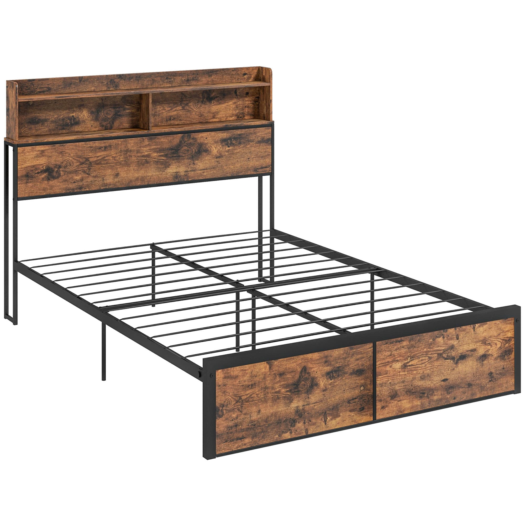 Transform Your Space with this Industrial Double Storage Bed - Rustic Brown  Black
