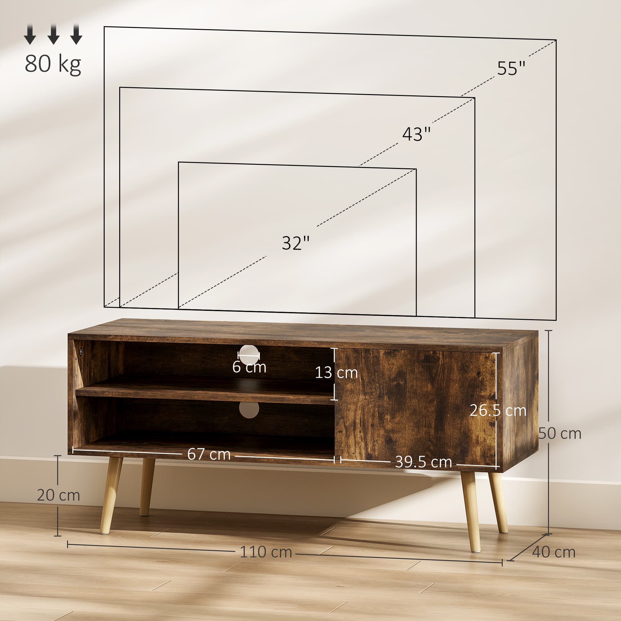 Transform Your Living Room with this Vintage Brown TV Unit - image 3