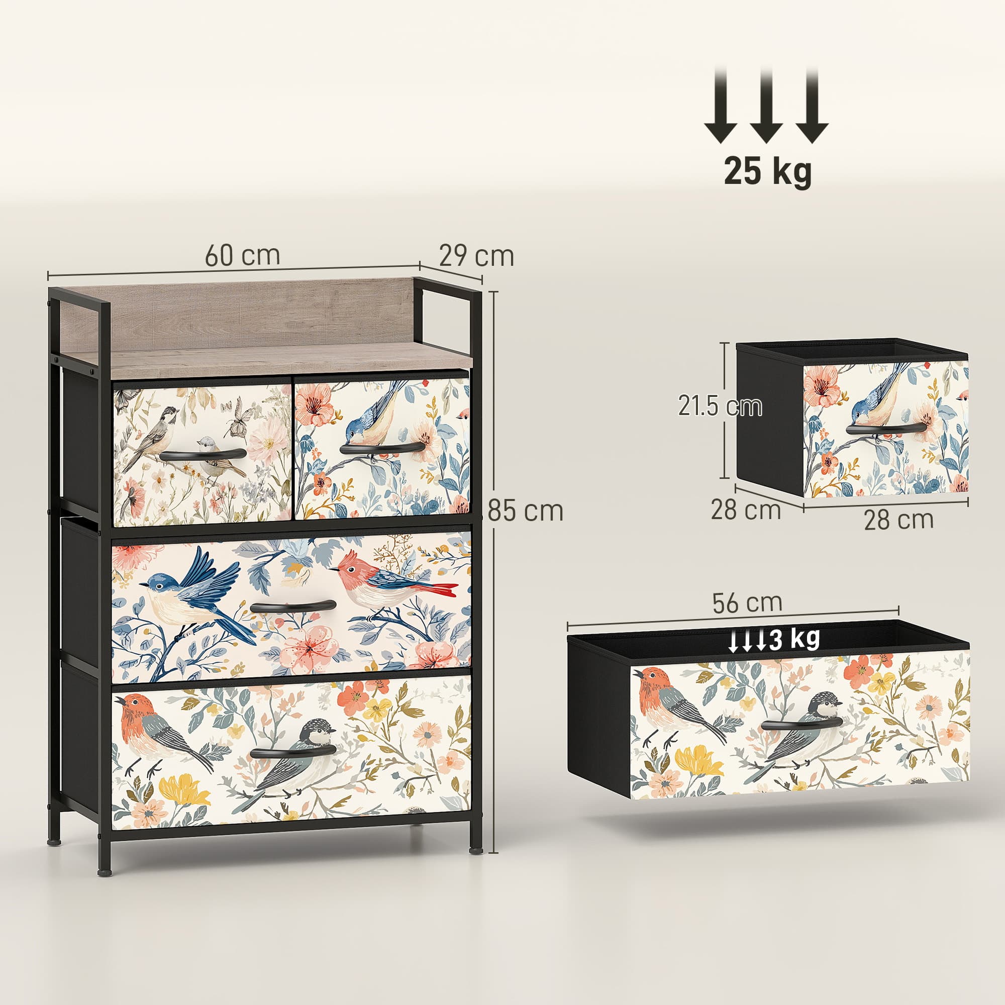 Elegant White 4-Drawer Fabric Chest of Drawers - image 3