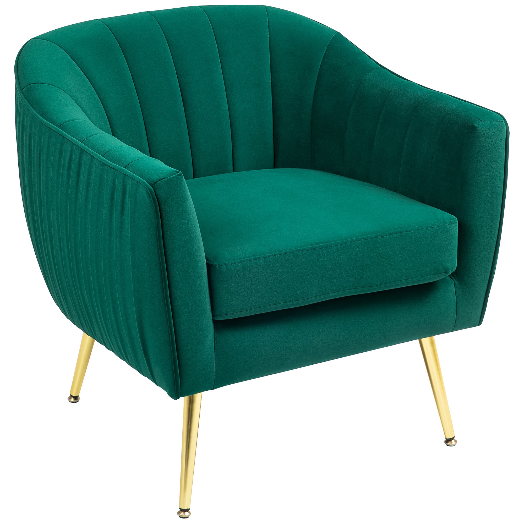 Transform Your Living Space with this Green Velvet Tub Chair - Green
