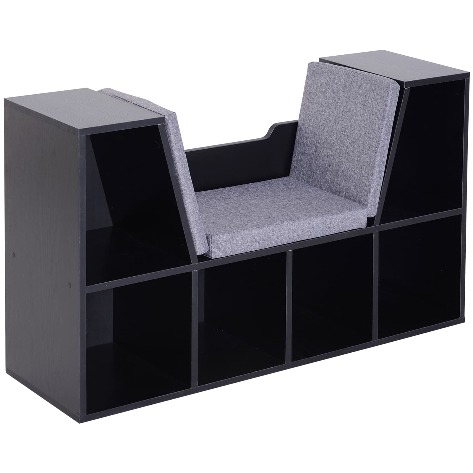 Transform Your Space with this Cushioned Reading Nook Bookcase - Black