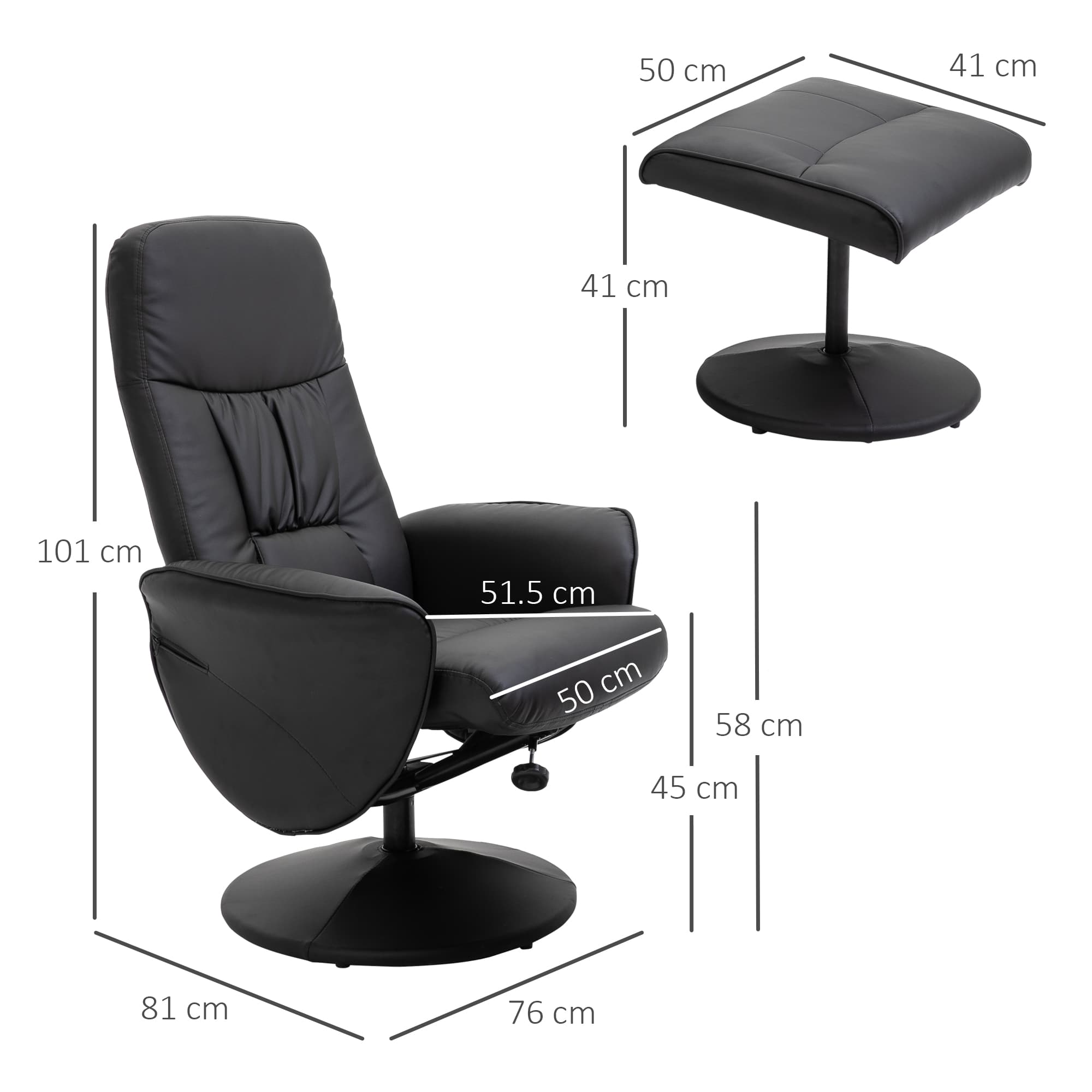 Transform Your Lounge with this Black Swivel Recliner & Stool - image 1