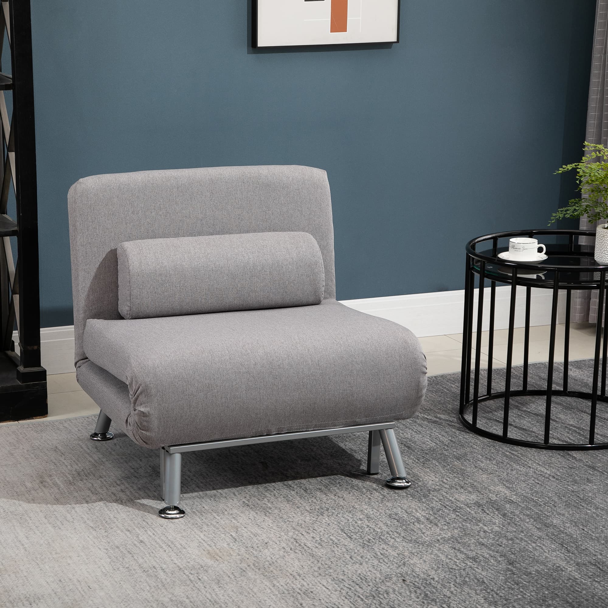 Transform Your Space with this Grey Convertible Futon Chair - Grey