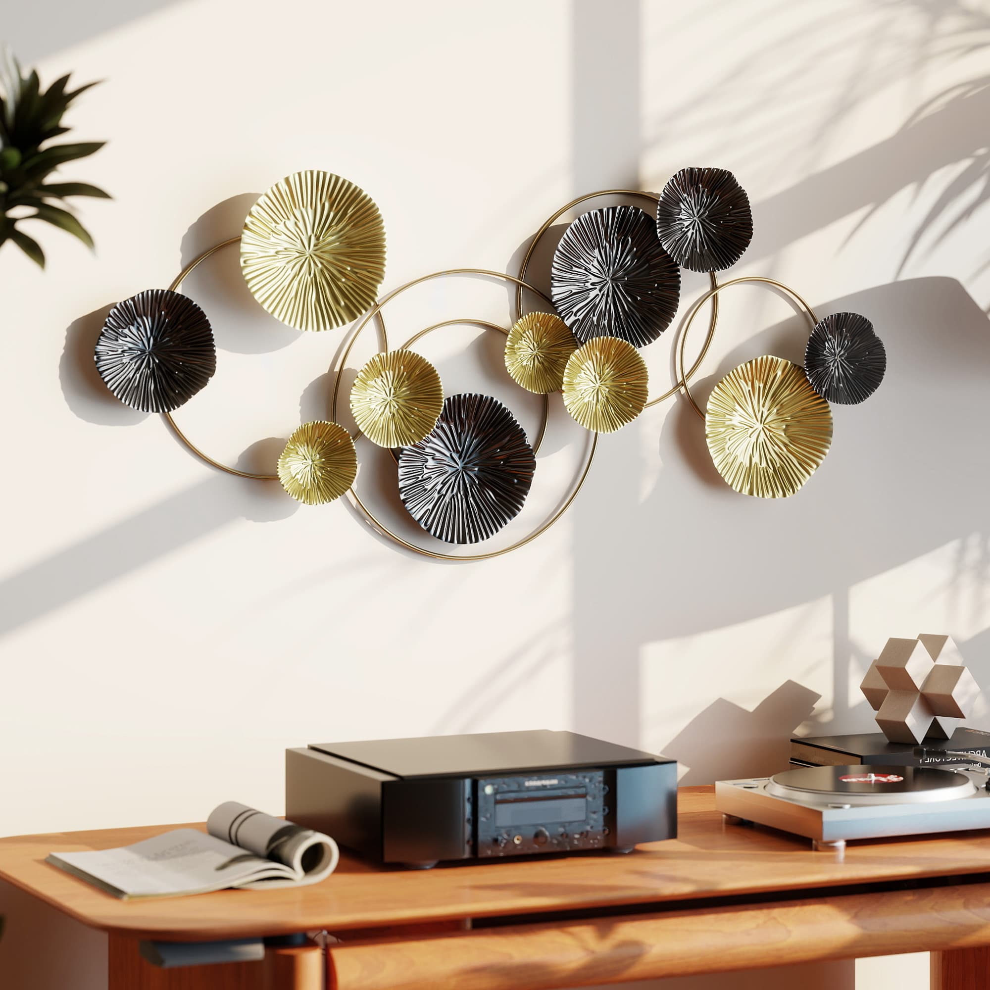 Transform Your Space with Modern Multi-Disc Metal Wall Art - image 1