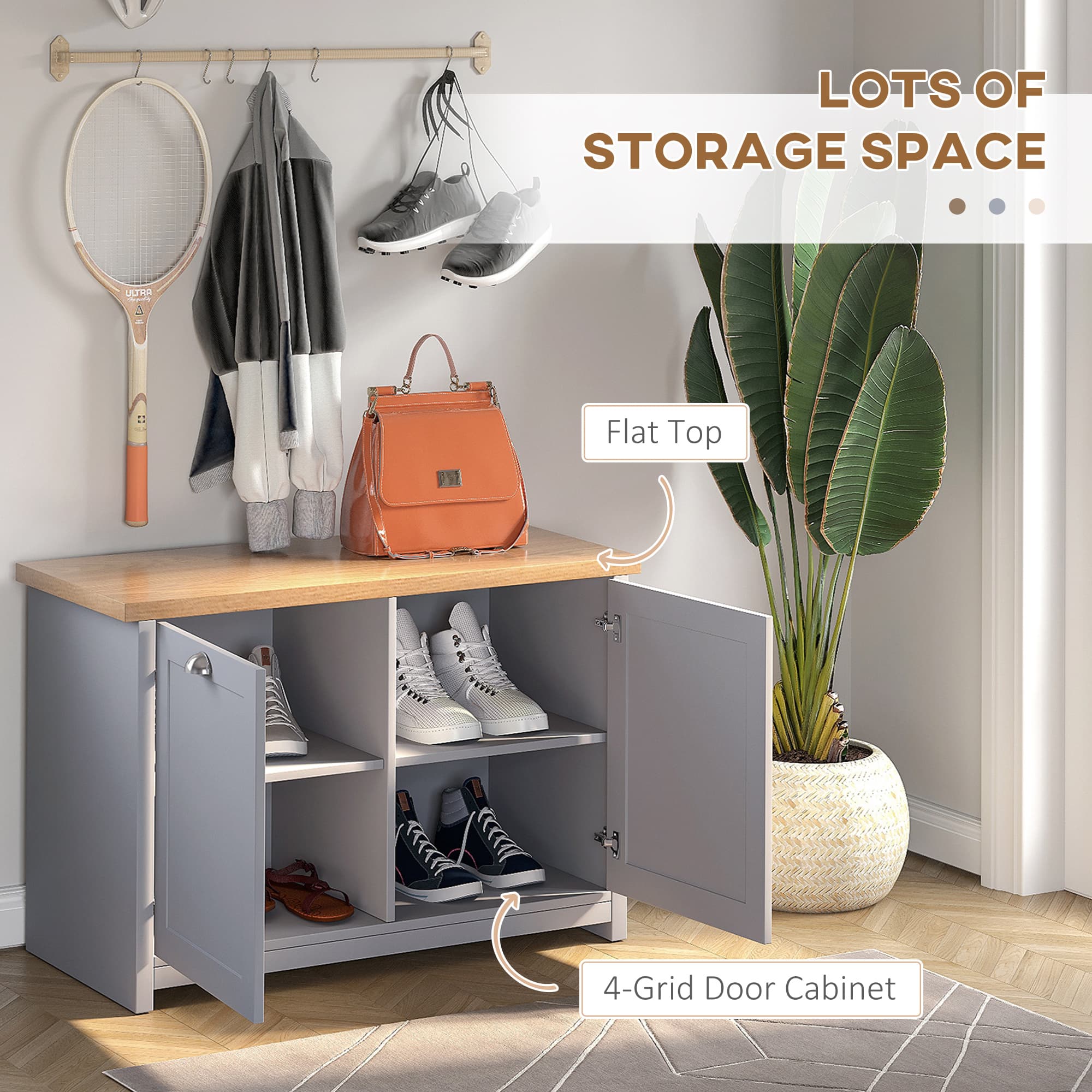 Transform Your Hallway with this Modern Grey Shoe Bench - image 1