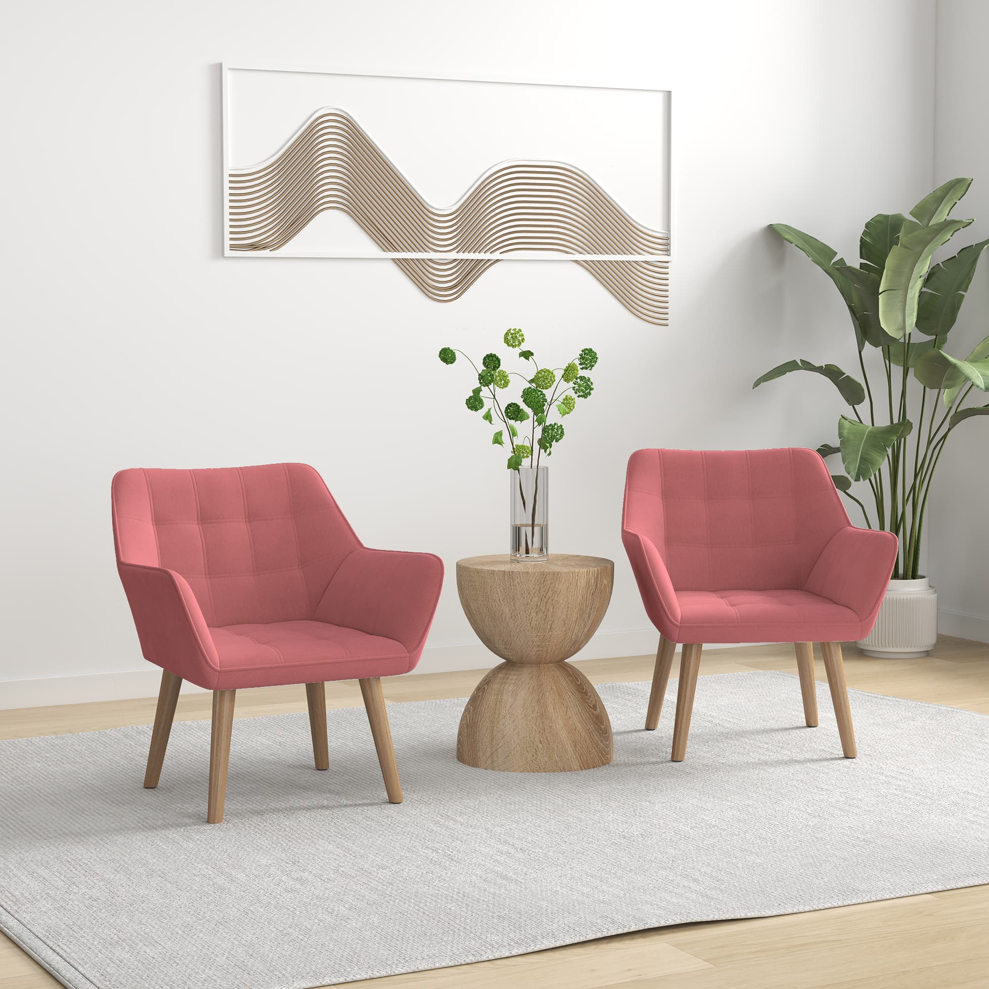 Transform Your Space with Two Pink Velvet Accent Chairs - image 1