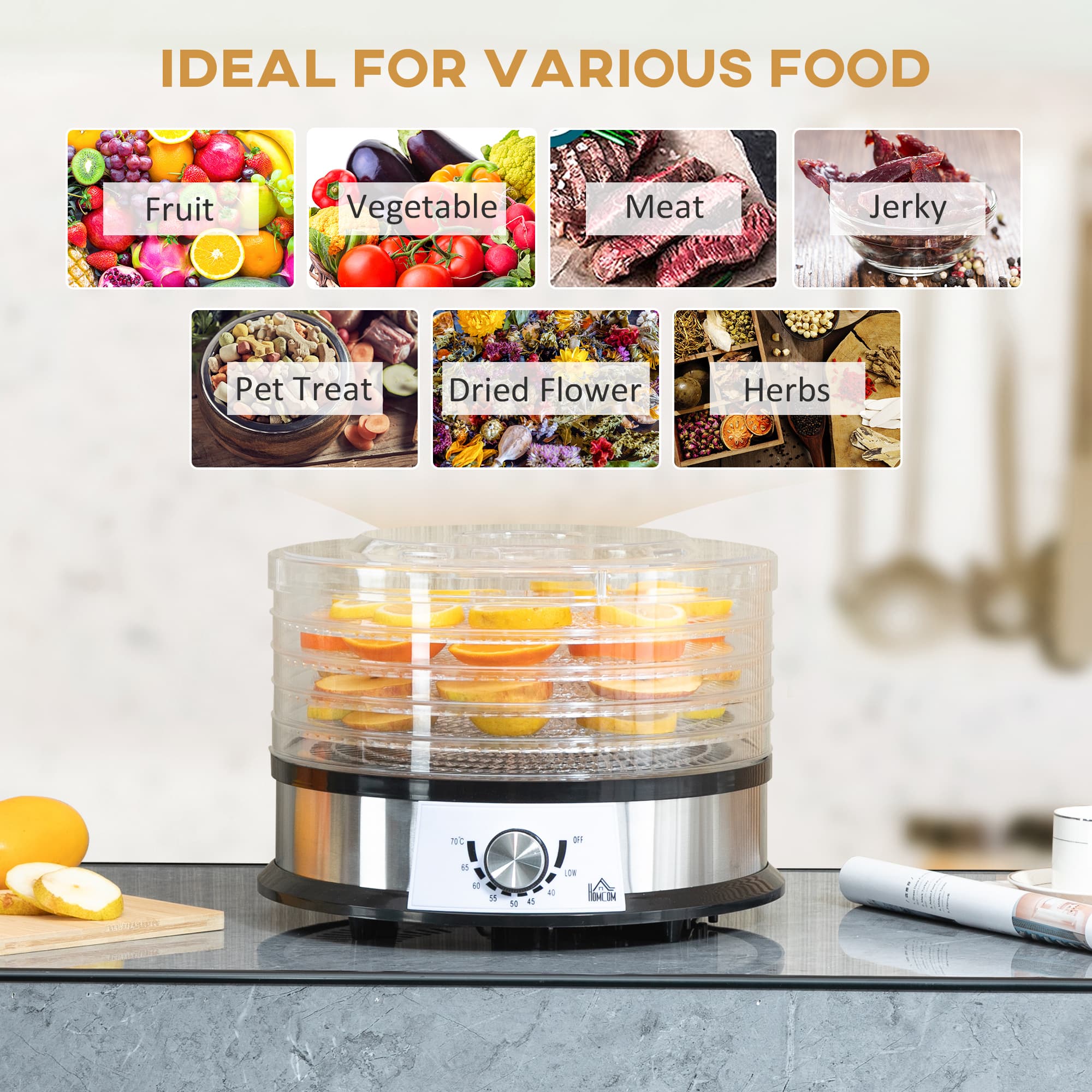 A Five-Tray Food Dehydrator with Adjustable Temperature and Even Airflow - image 9