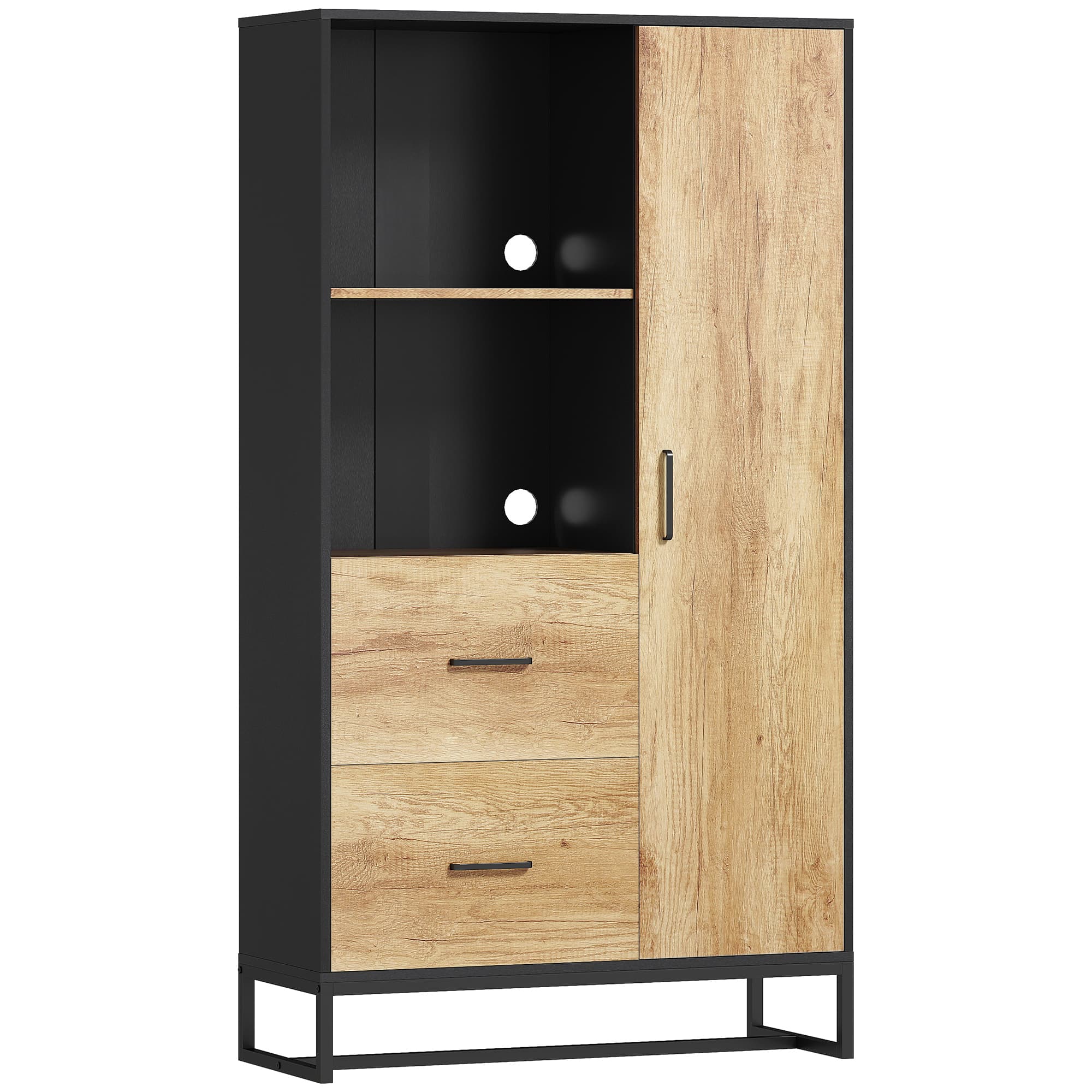 Transform Your Space with this Tall Industrial Kitchen Pantry - Natural wood finish