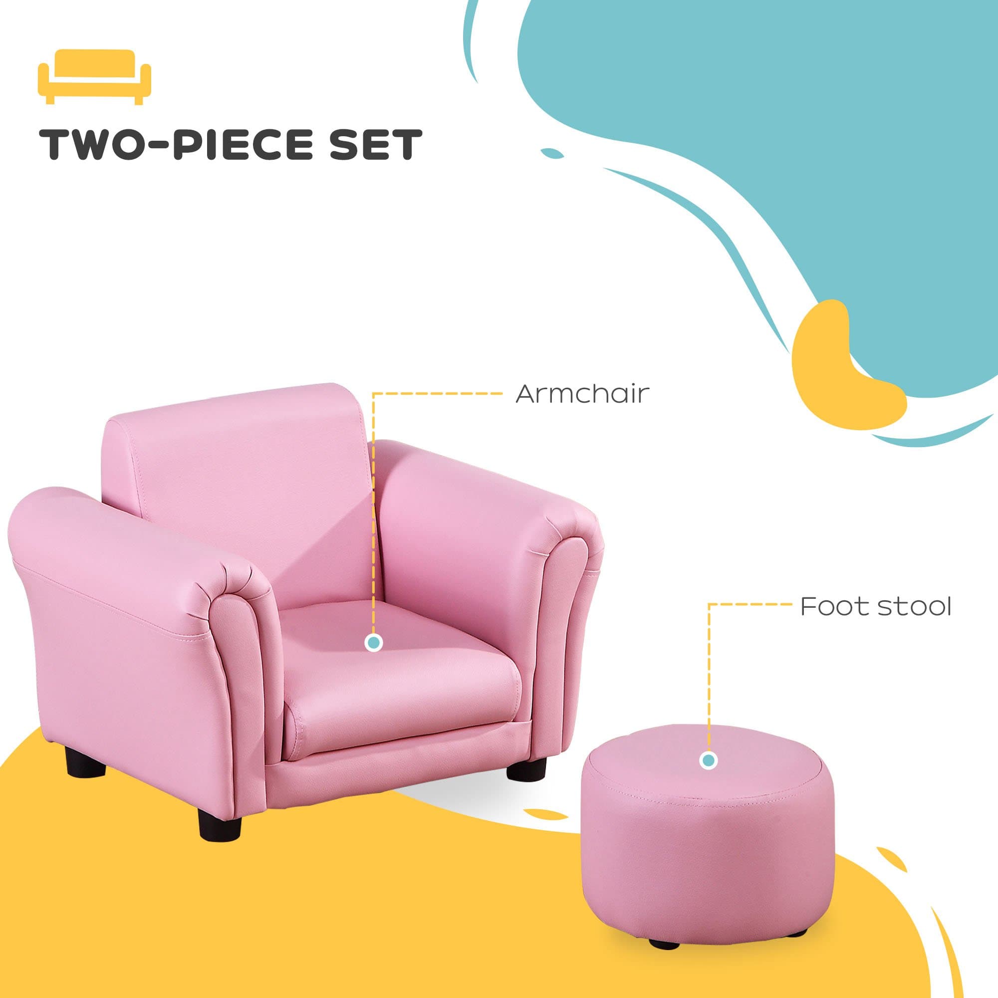 Transform Playtime with this Pink Toddler Sofa & Stool Set - image 3