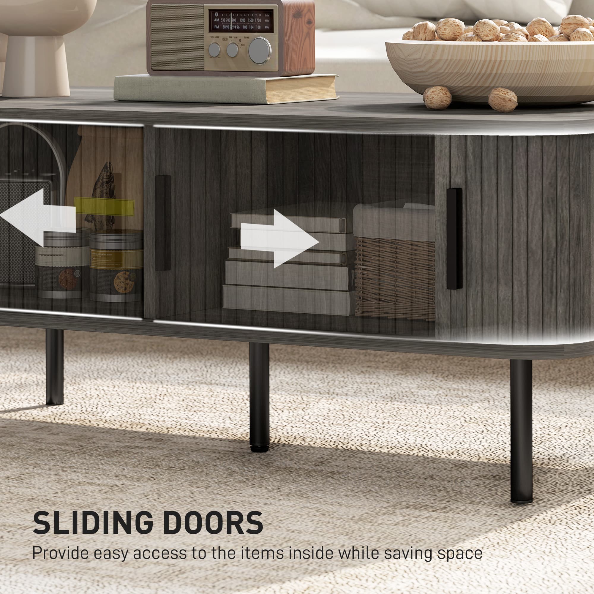 Grey Wood-Effect Coffee Table with Clever Sliding Storage - image 4