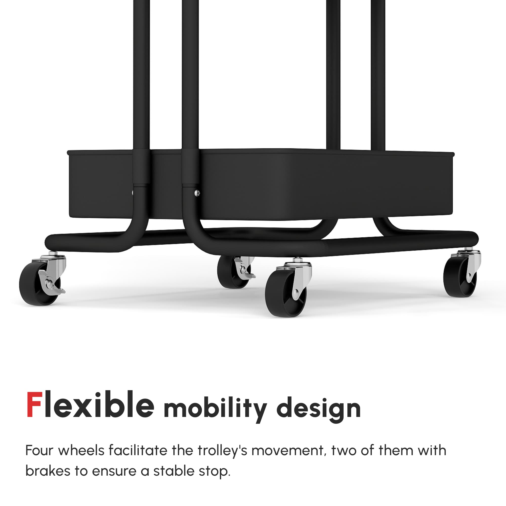 Three-tier black trolley for flexible home storage - image 7