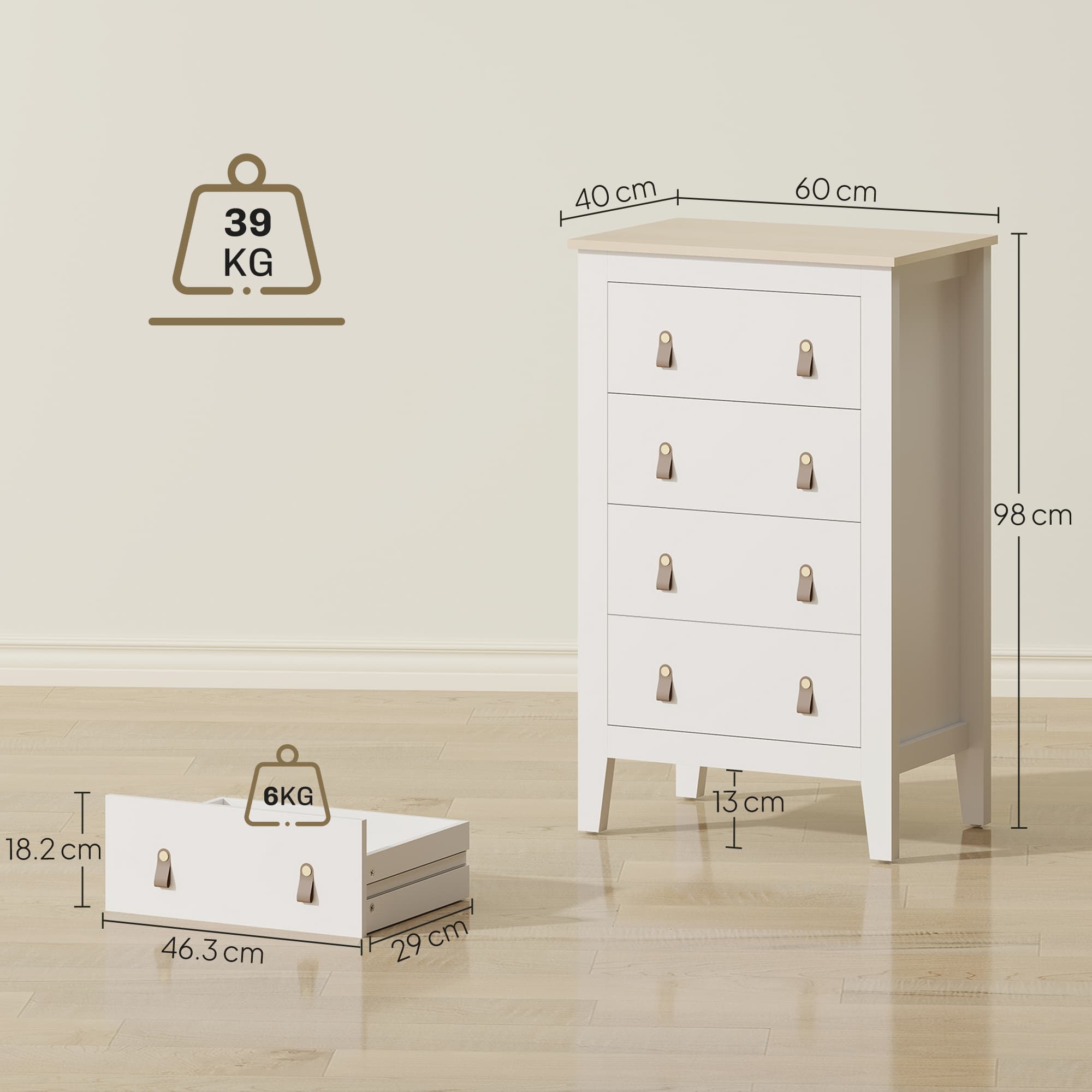 Effortless Storage: Modern White 4-Drawer Chest - image 4