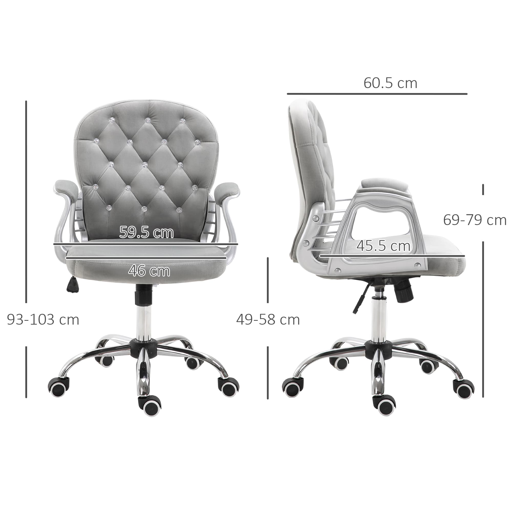 Transform Your Workspace with this Grey Velvet Swivel Chair - image 3
