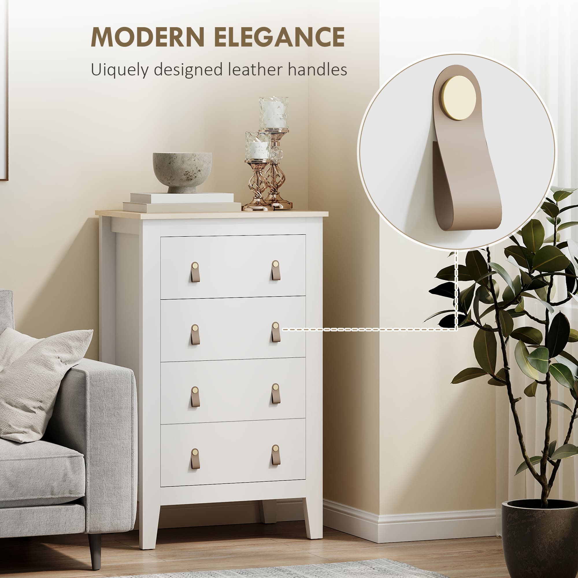 Effortless Storage: Modern White 4-Drawer Chest - image 3