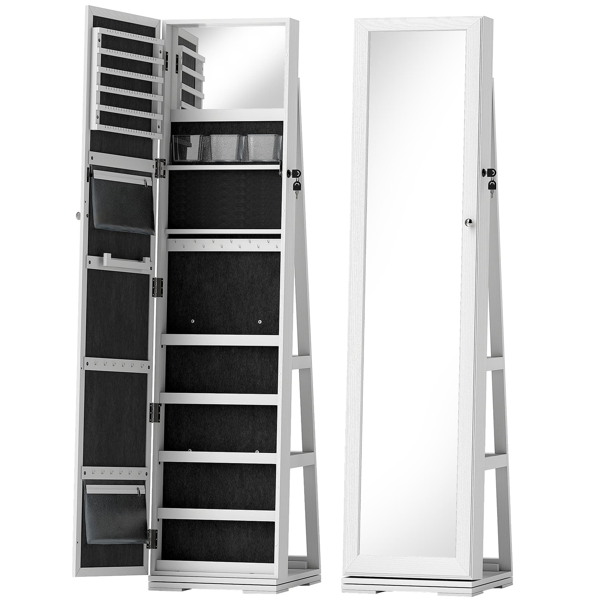 Transform Your Space with this 360° Swivel Jewellery Cabinet - White