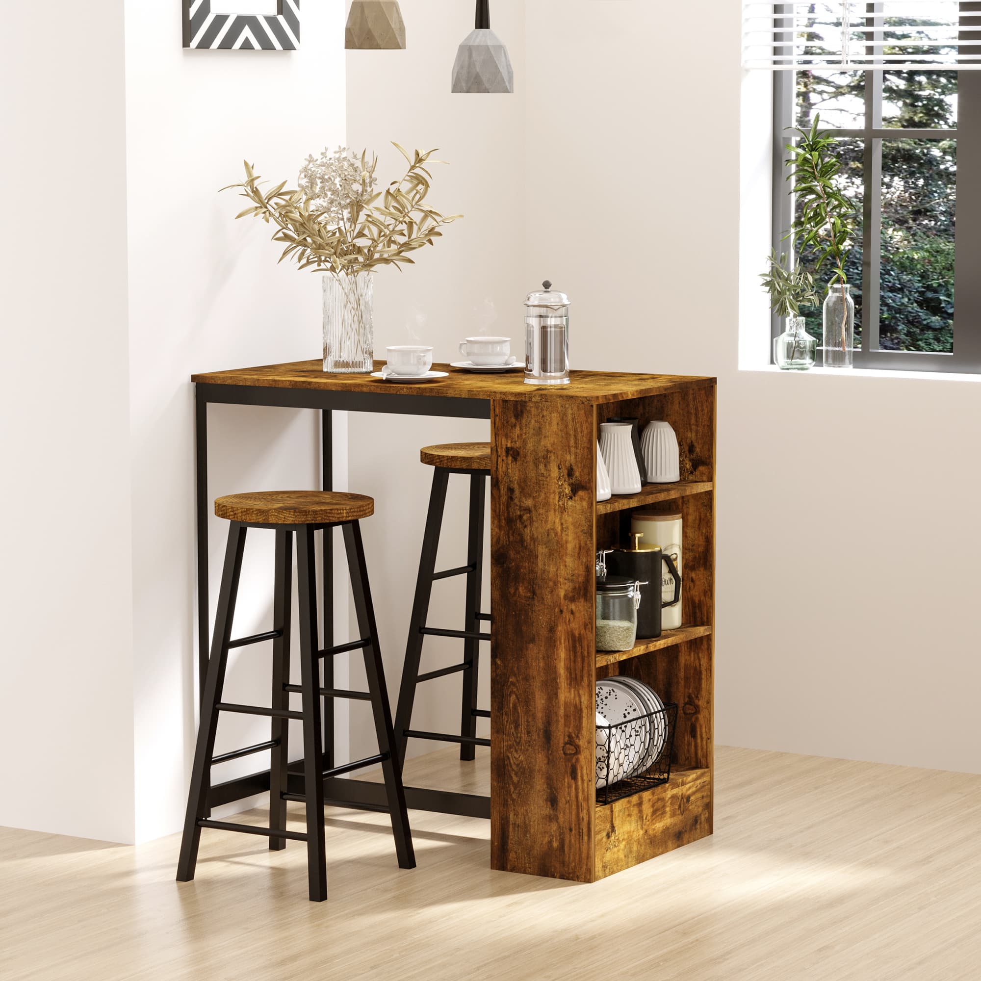 Effortless Dining: Industrial Bar Table Set for Small Spaces - image 5