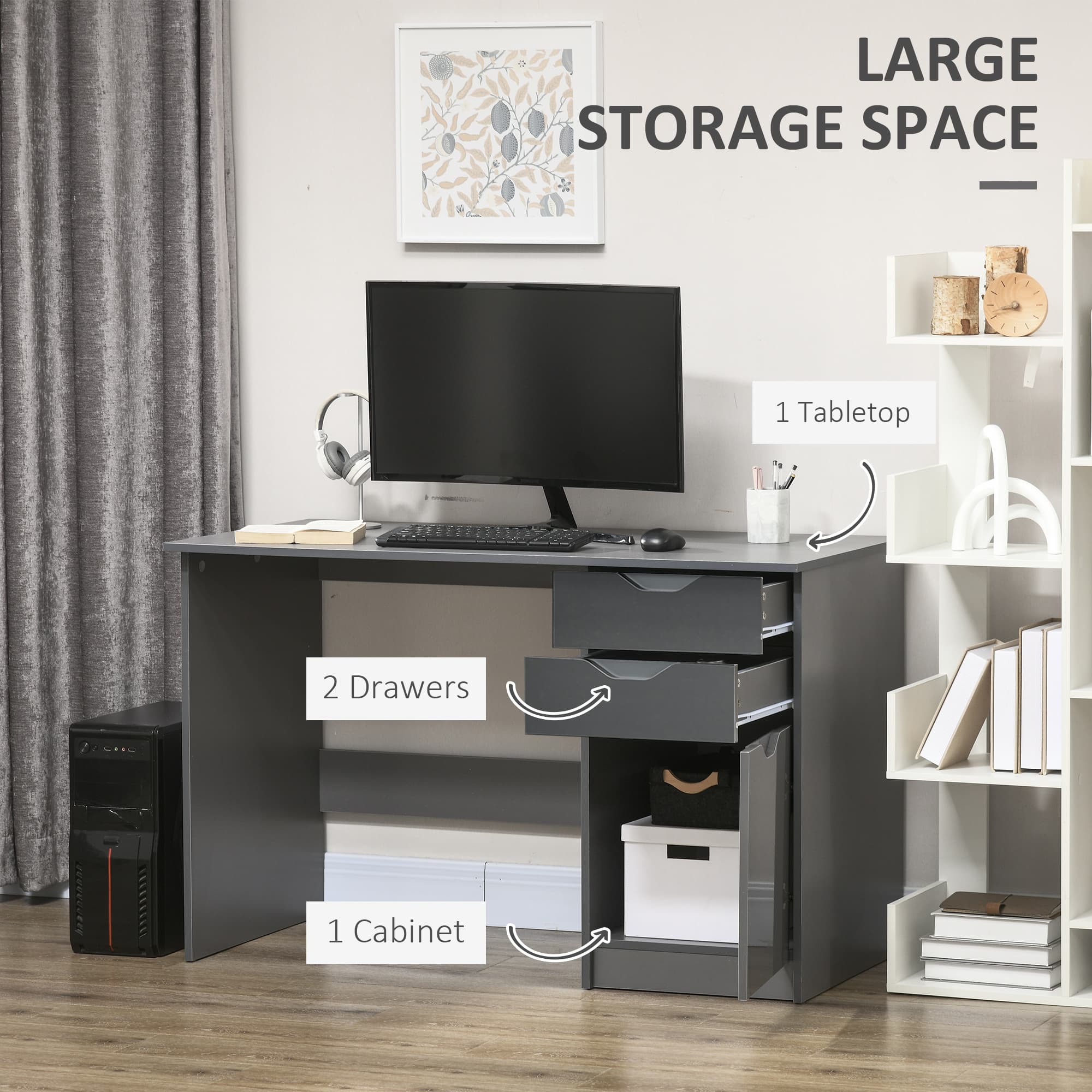 Transform Your Workspace with this High Gloss Grey Desk - image 3