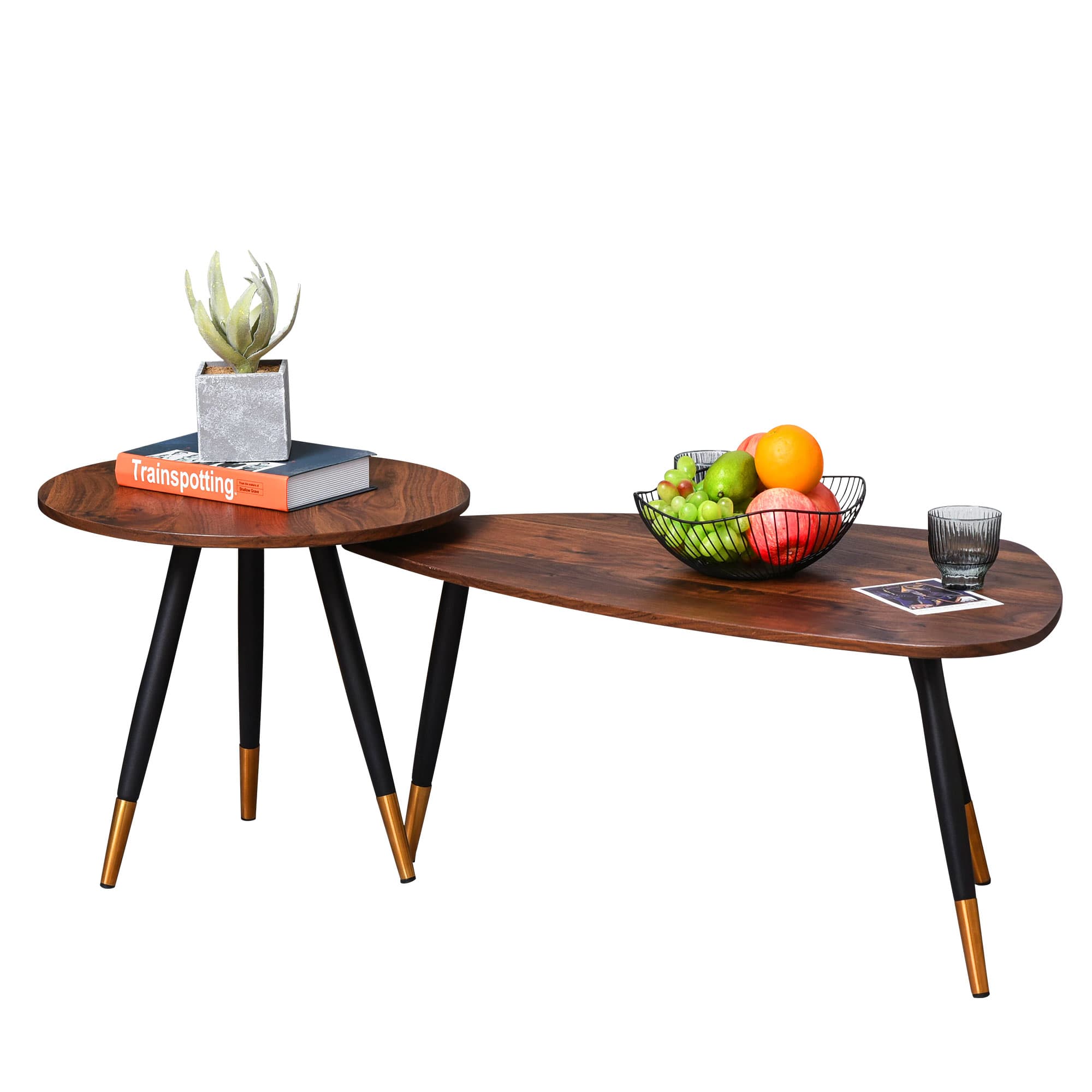 Transform Your Space with this Walnut Scandi Table Set - Walnut