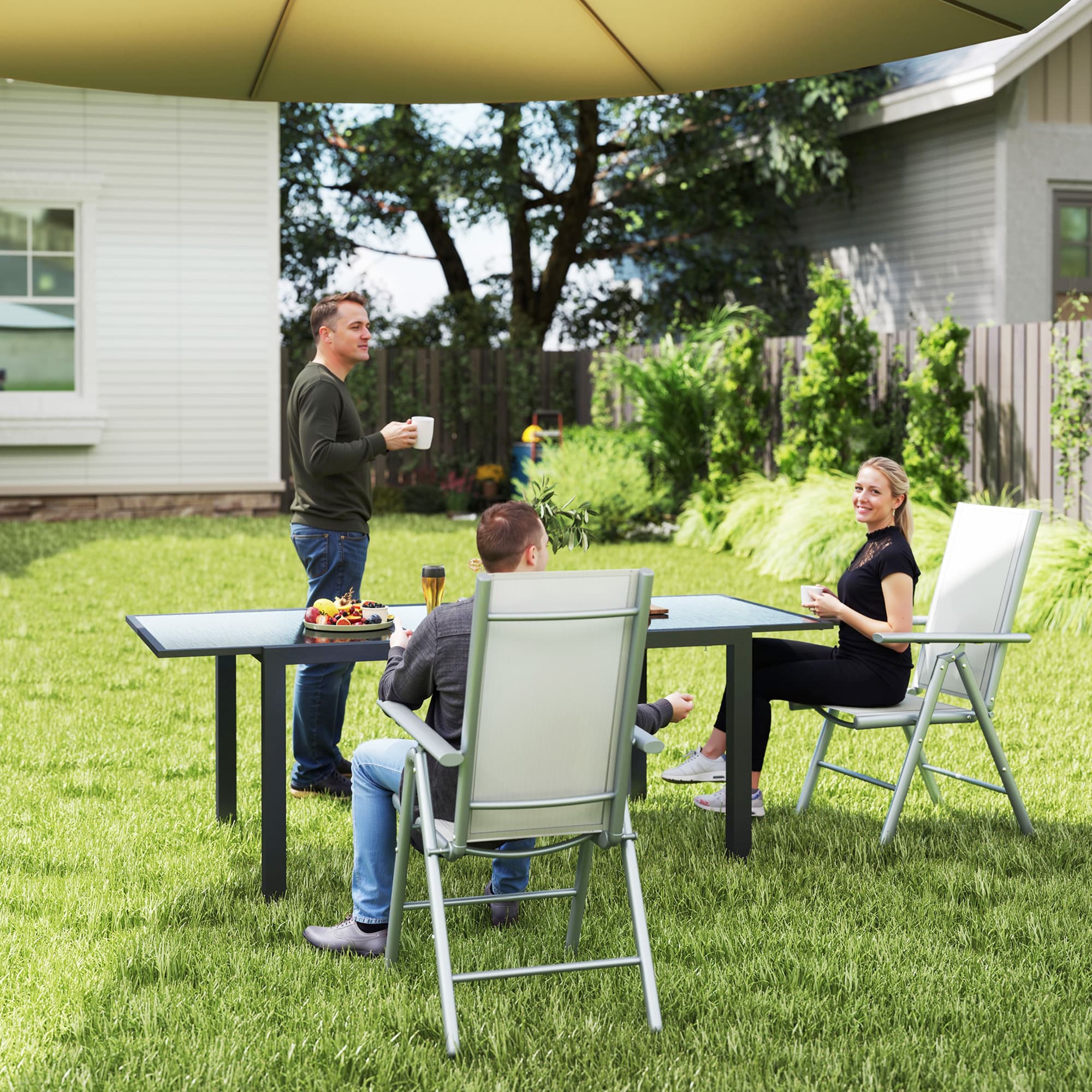 Effortless Comfort with Light Grey Folding Garden Chairs - image 3