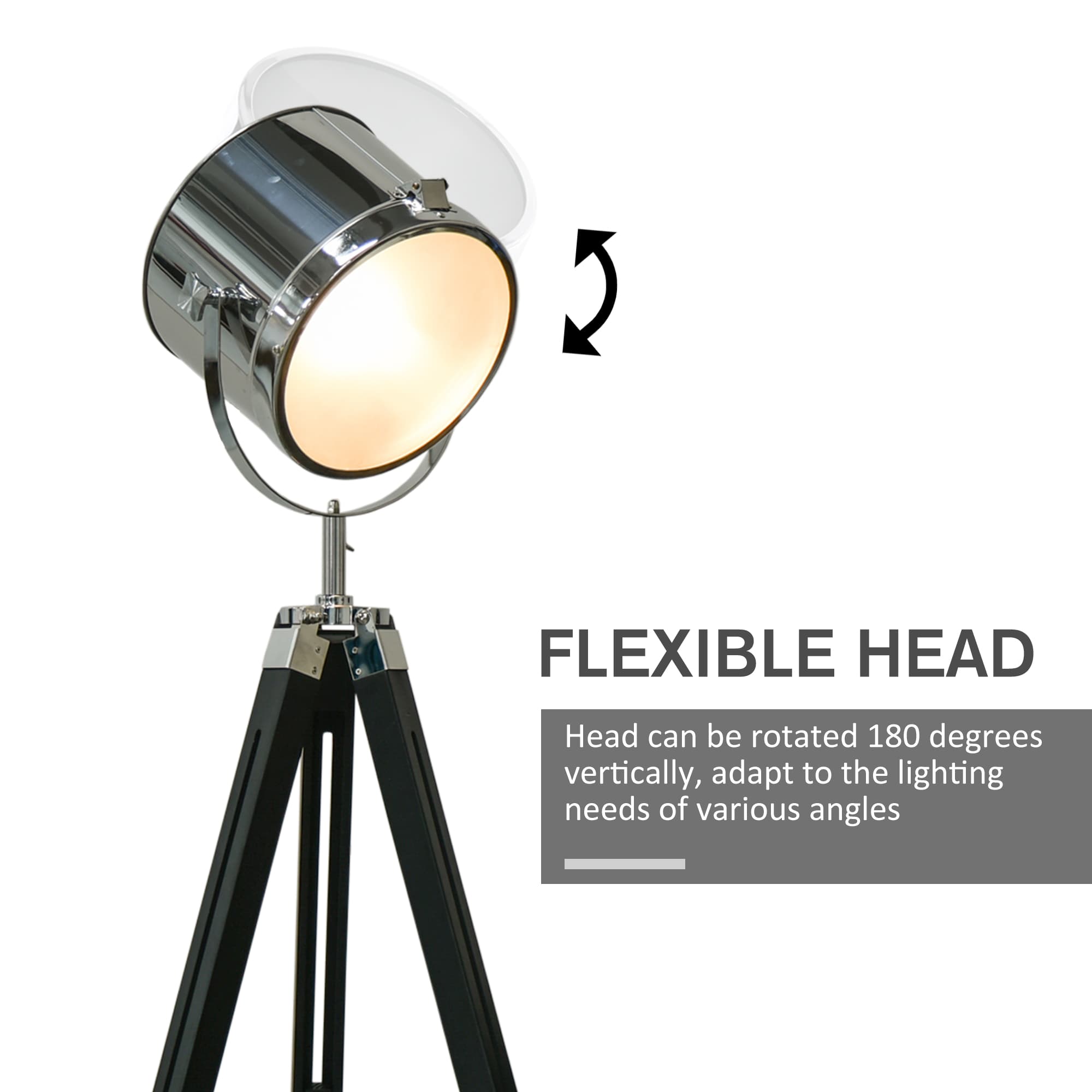 Black Tripod Floor Lamp with Adjustable Height - image 1