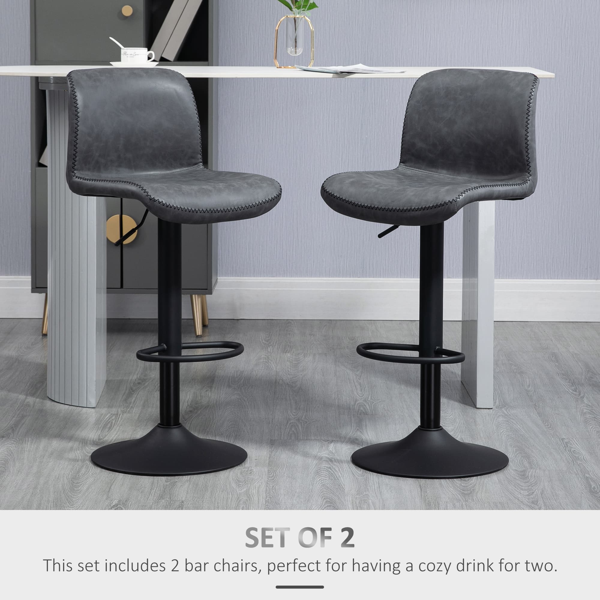 Transform Your Breakfast Bar with Dark Grey Leather Stools - image 5