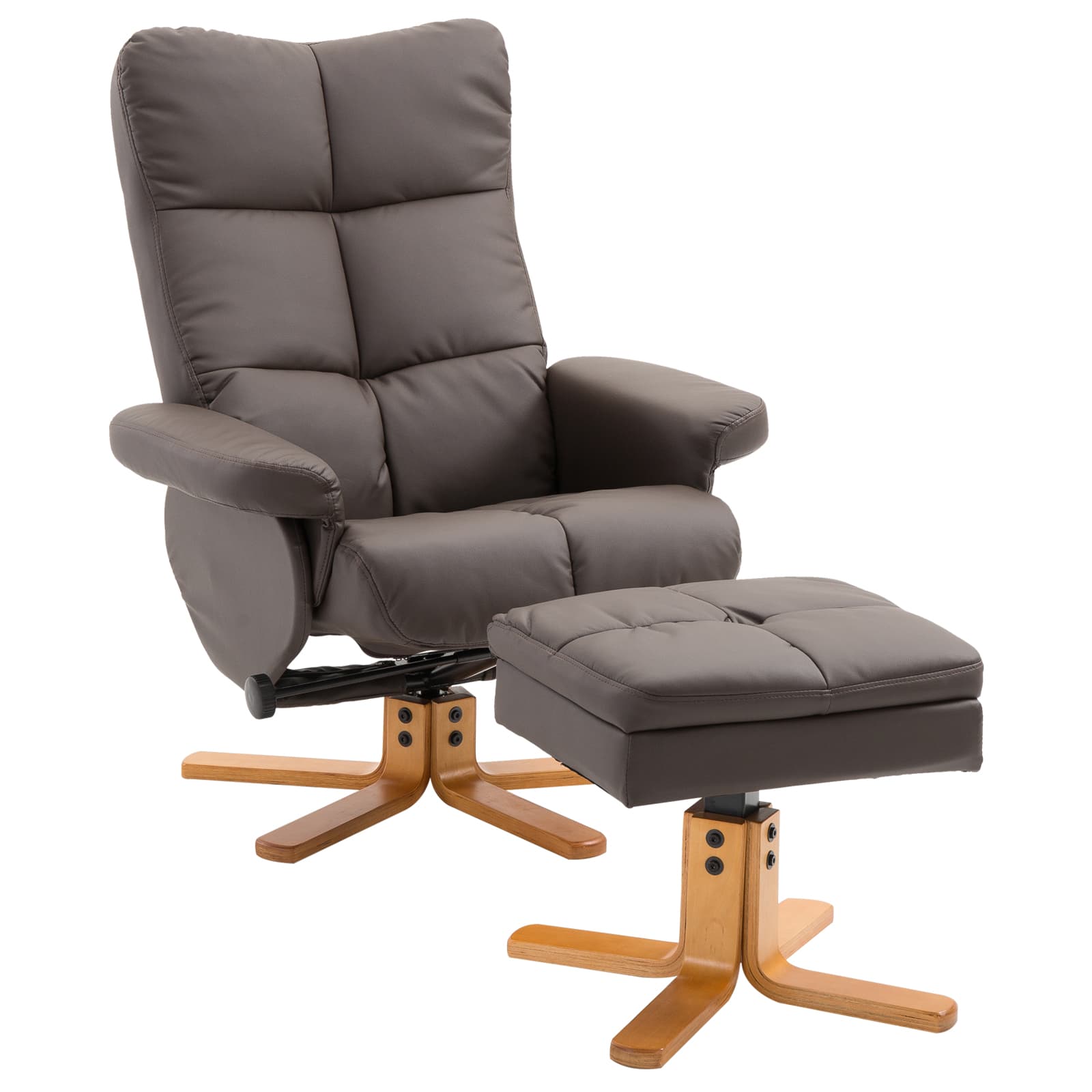 Transform Your Living Room with this Swivel Recliner & Footstool - Brown