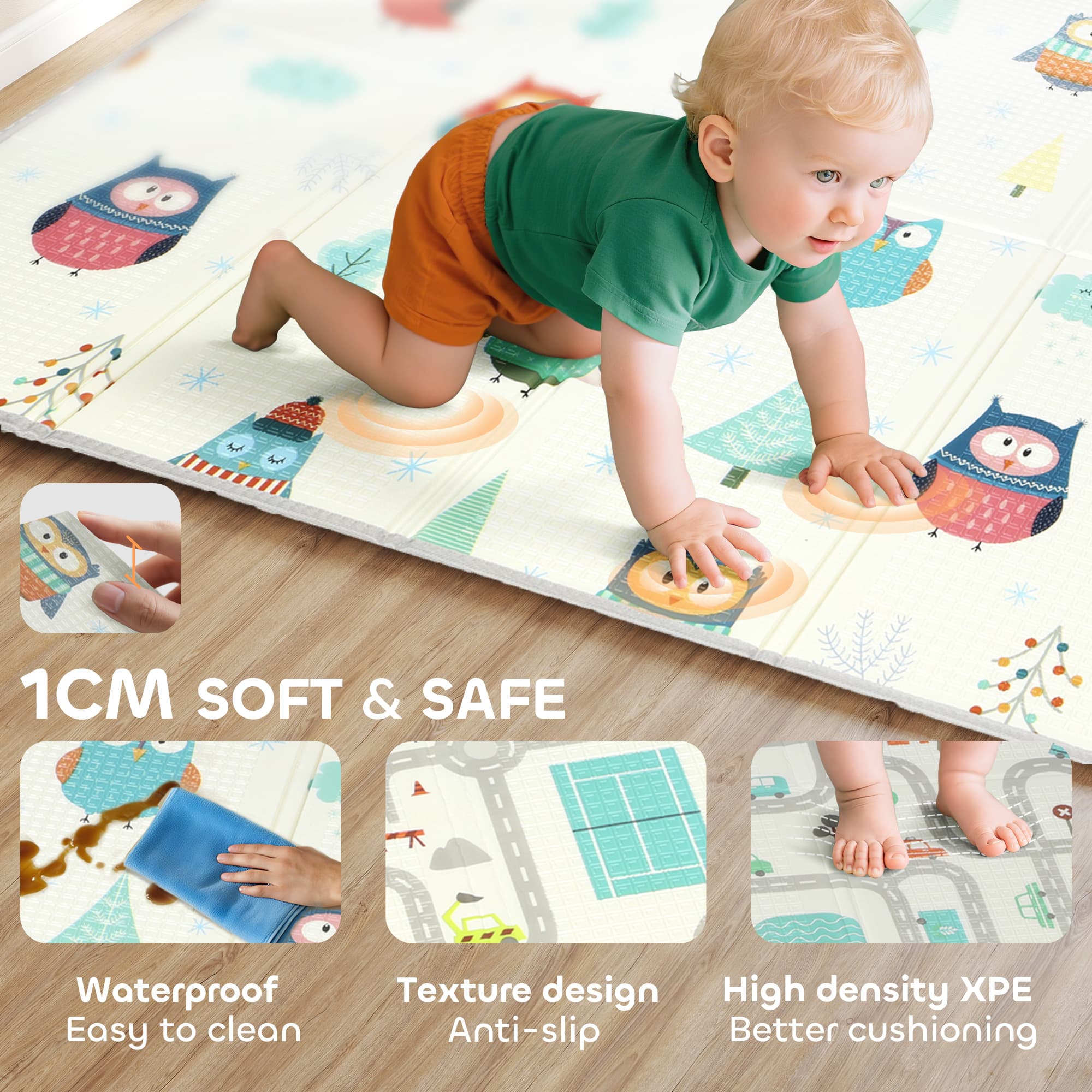 Foldable Double-Sided Baby Play Mat, 200 x 150cm - image 7