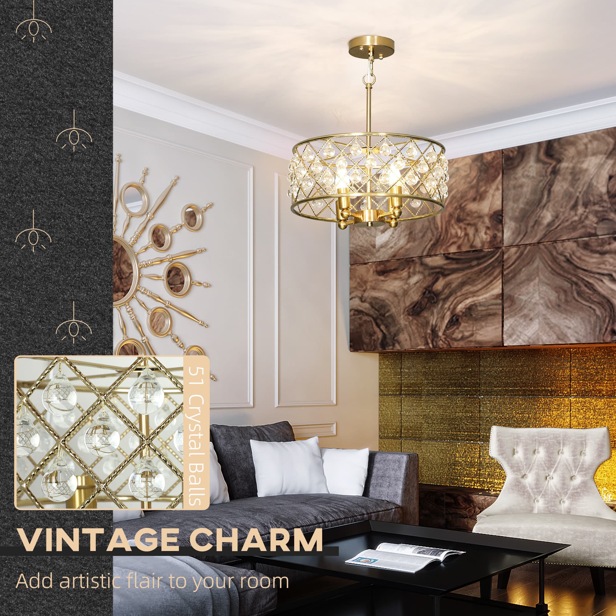 Transform Your Space with this Gold-Tone Crystal Chandelier - image 4