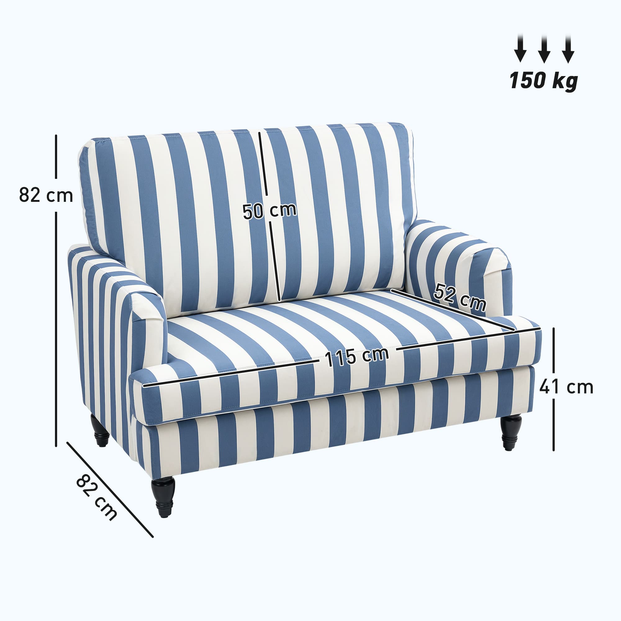Sink Into Comfort With This Blue & White Velvet Snuggle Chair - image 3