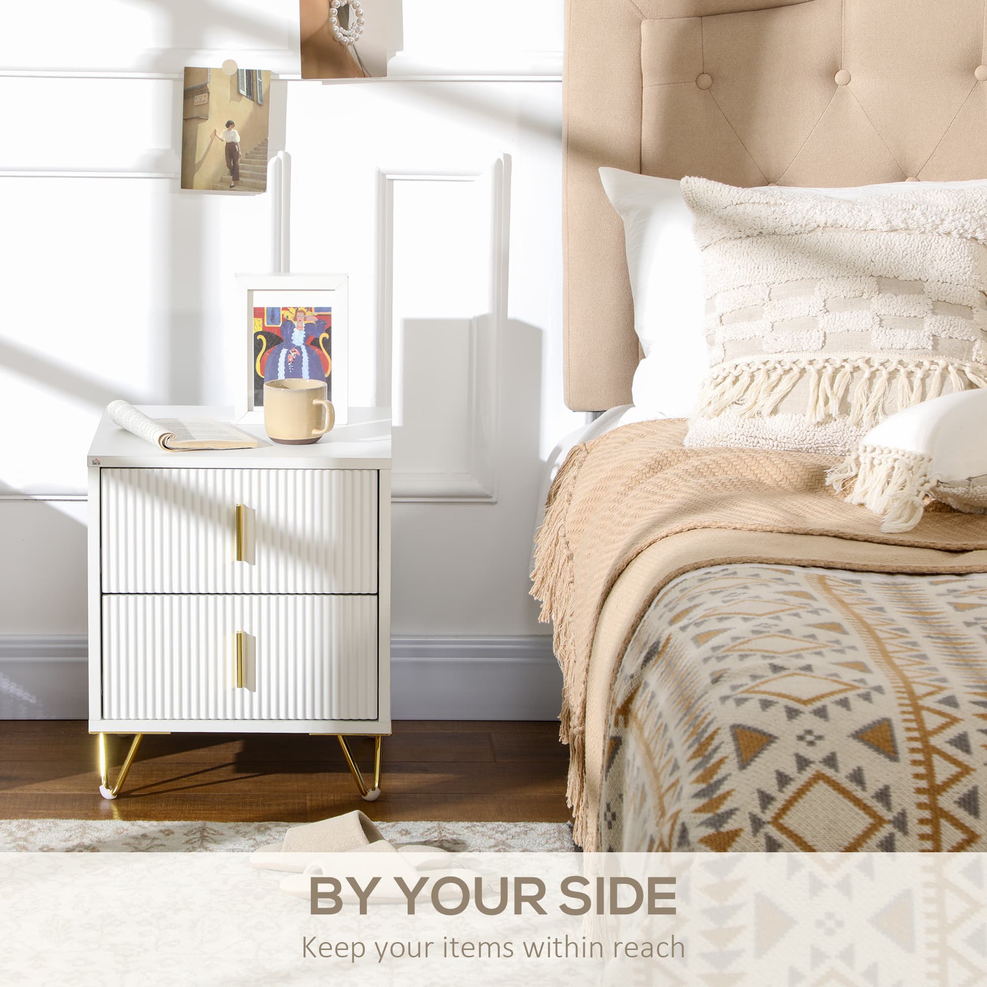 Transform Your Bedroom with these Elegant White & Gold Drawers - image 5