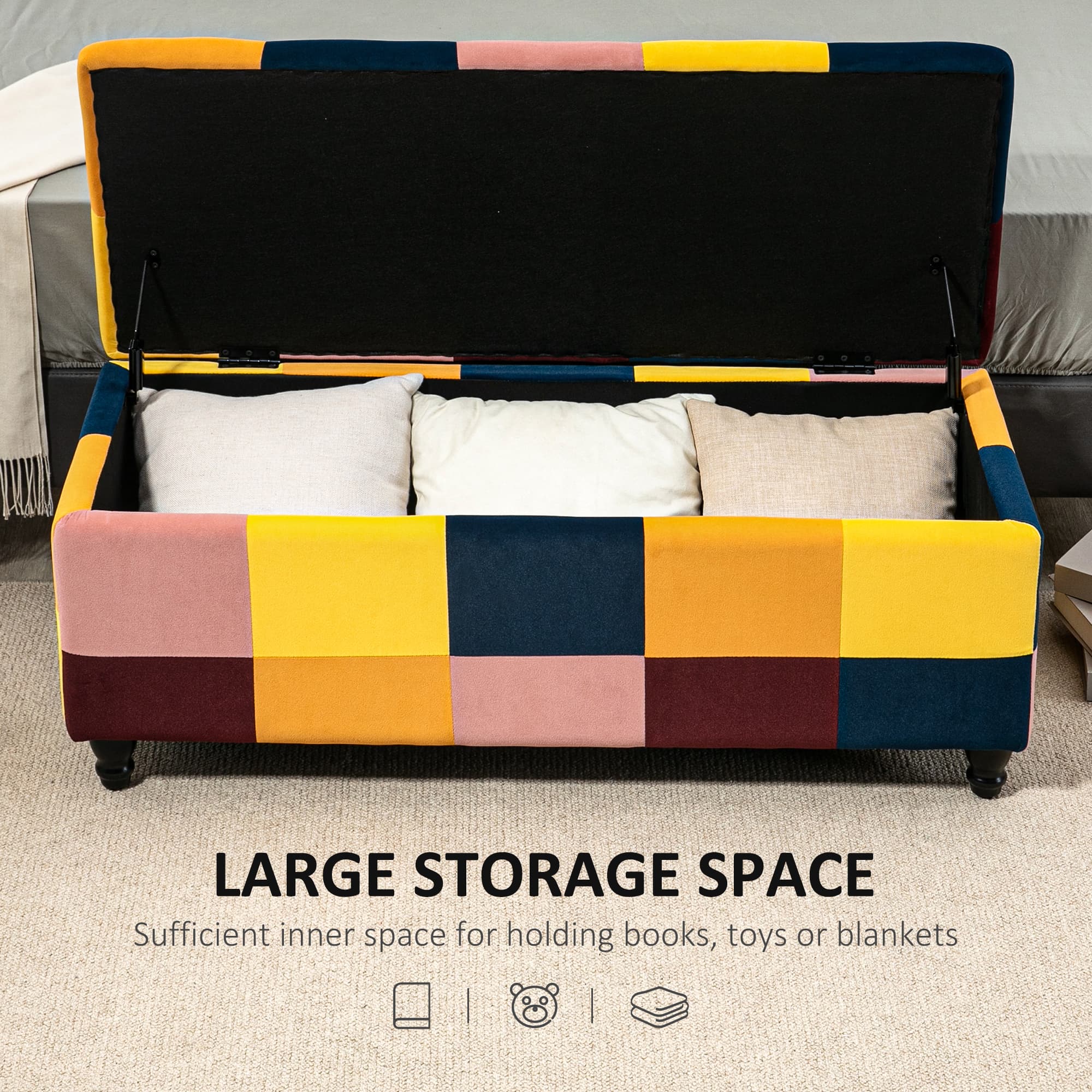 Transform Your Space with this Multicoloured Storage Ottoman - image 5