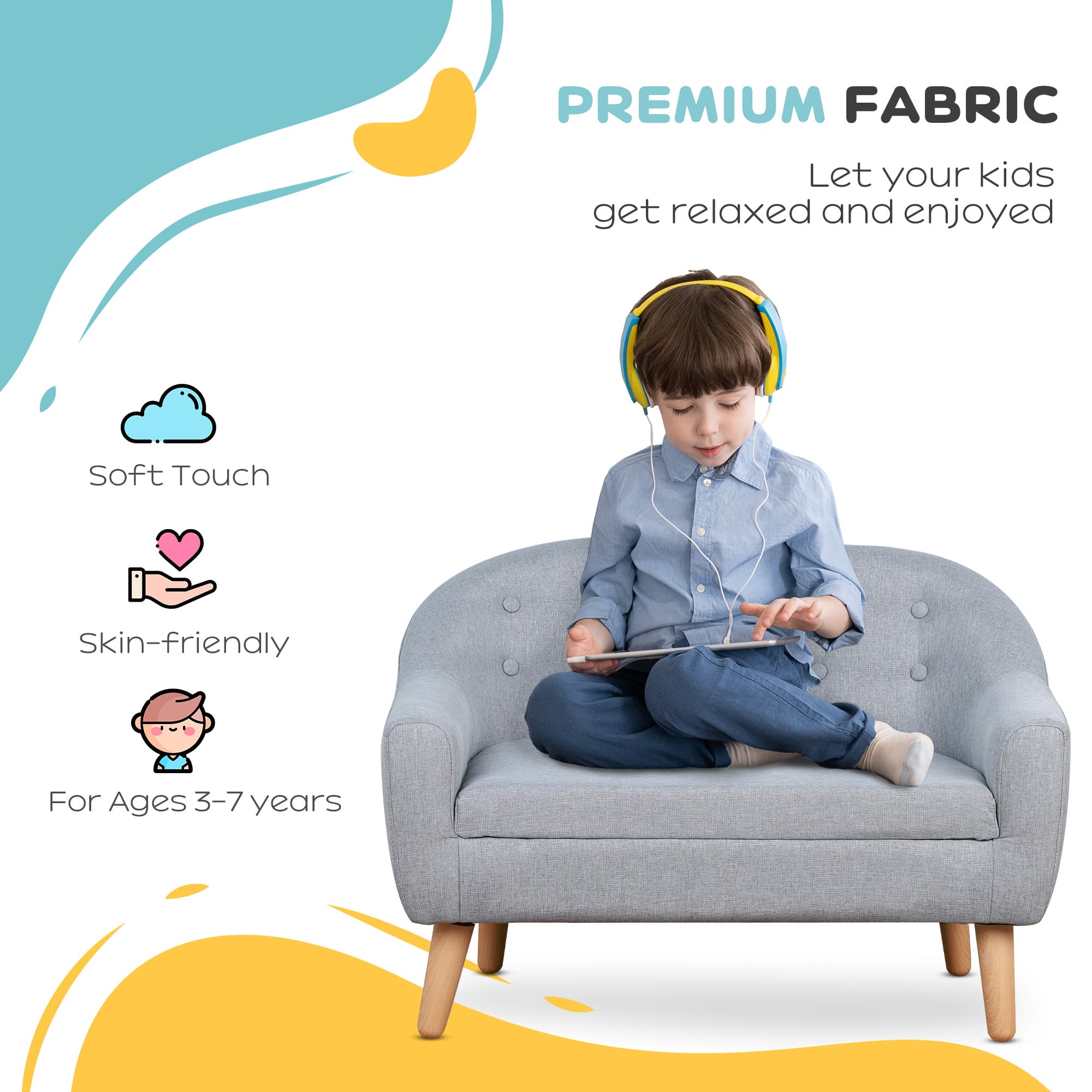 Transform Their Playroom with this Grey 2-Seater Kids Sofa - image 2