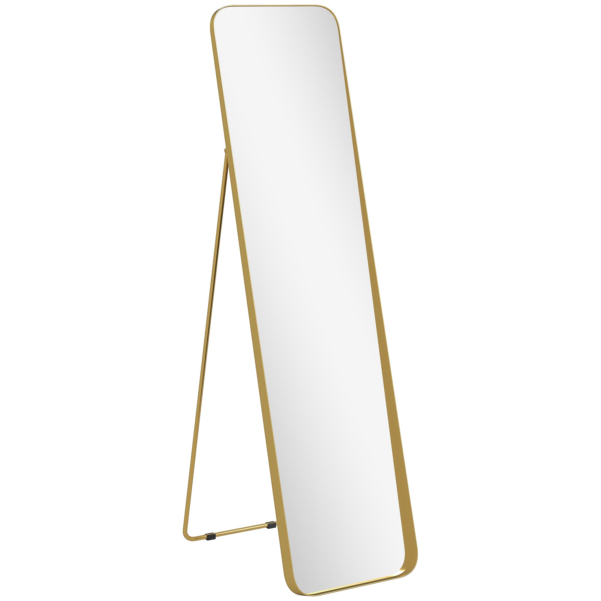 Full-Length Floor Mirror with Gold Frame and Easel Stand - image 7