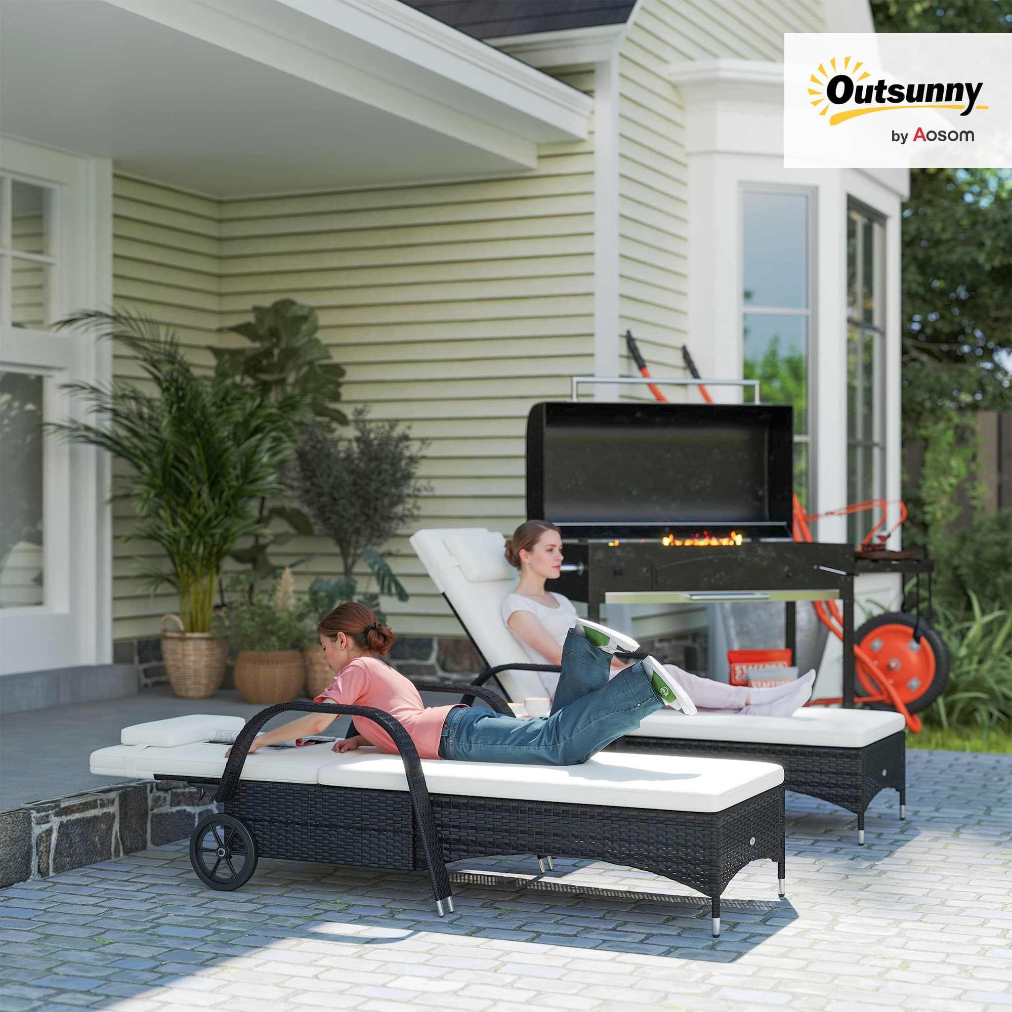 Transform Your Garden with this Black Rattan Lounger Set - image 3
