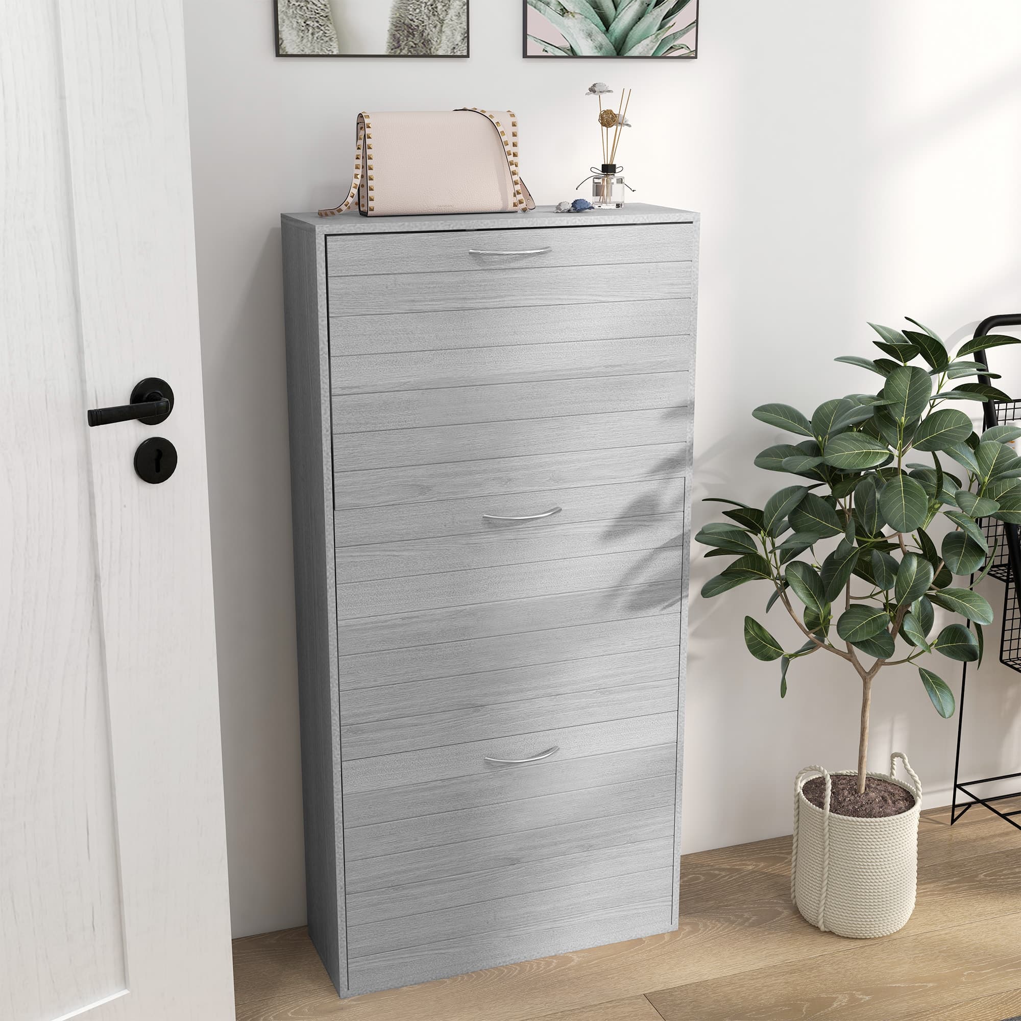 Transform Your Hallway with this Slim 12-Pair Shoe Cabinet - image 1
