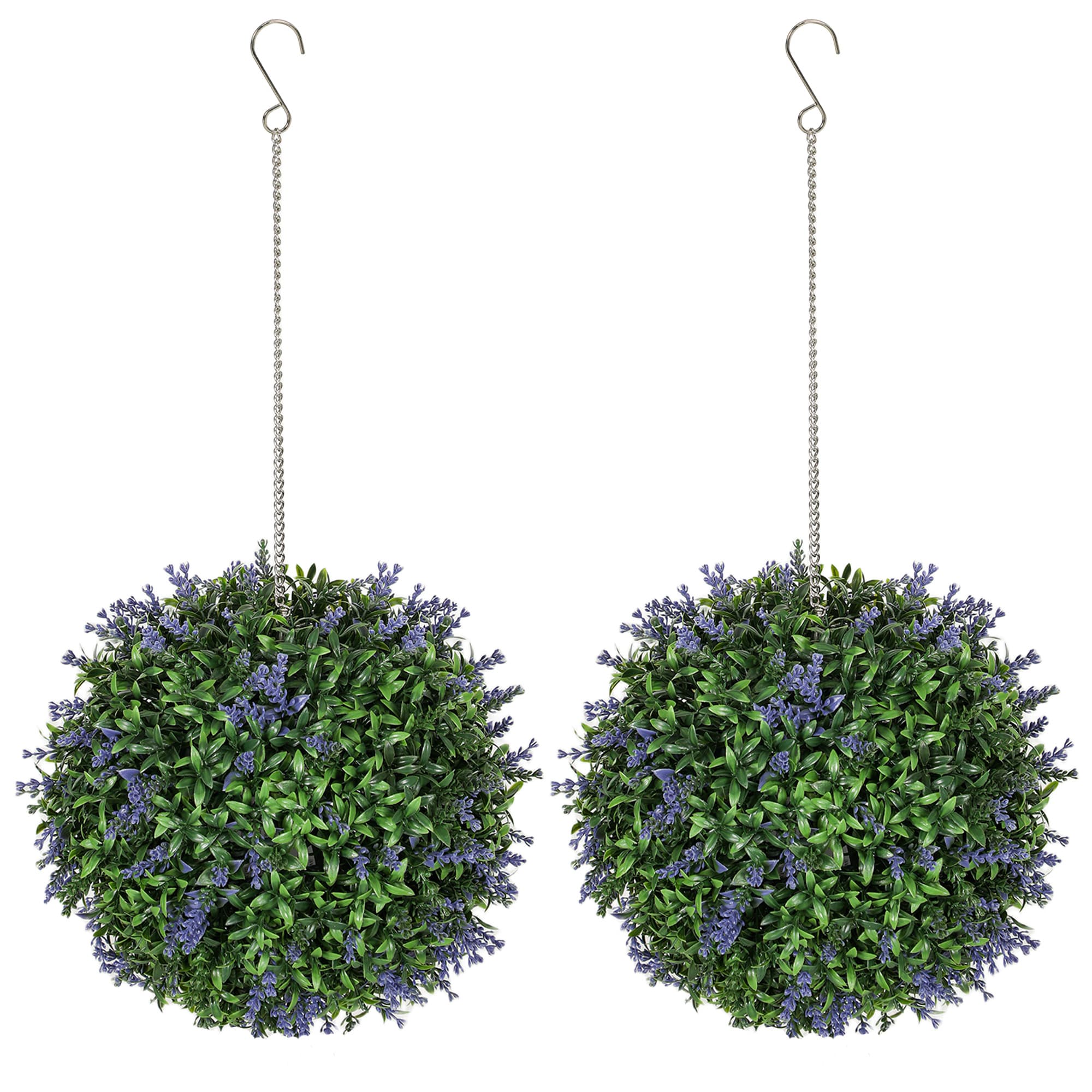 Two UV-Protected Artificial Topiary Balls in Purple and Green - image 8