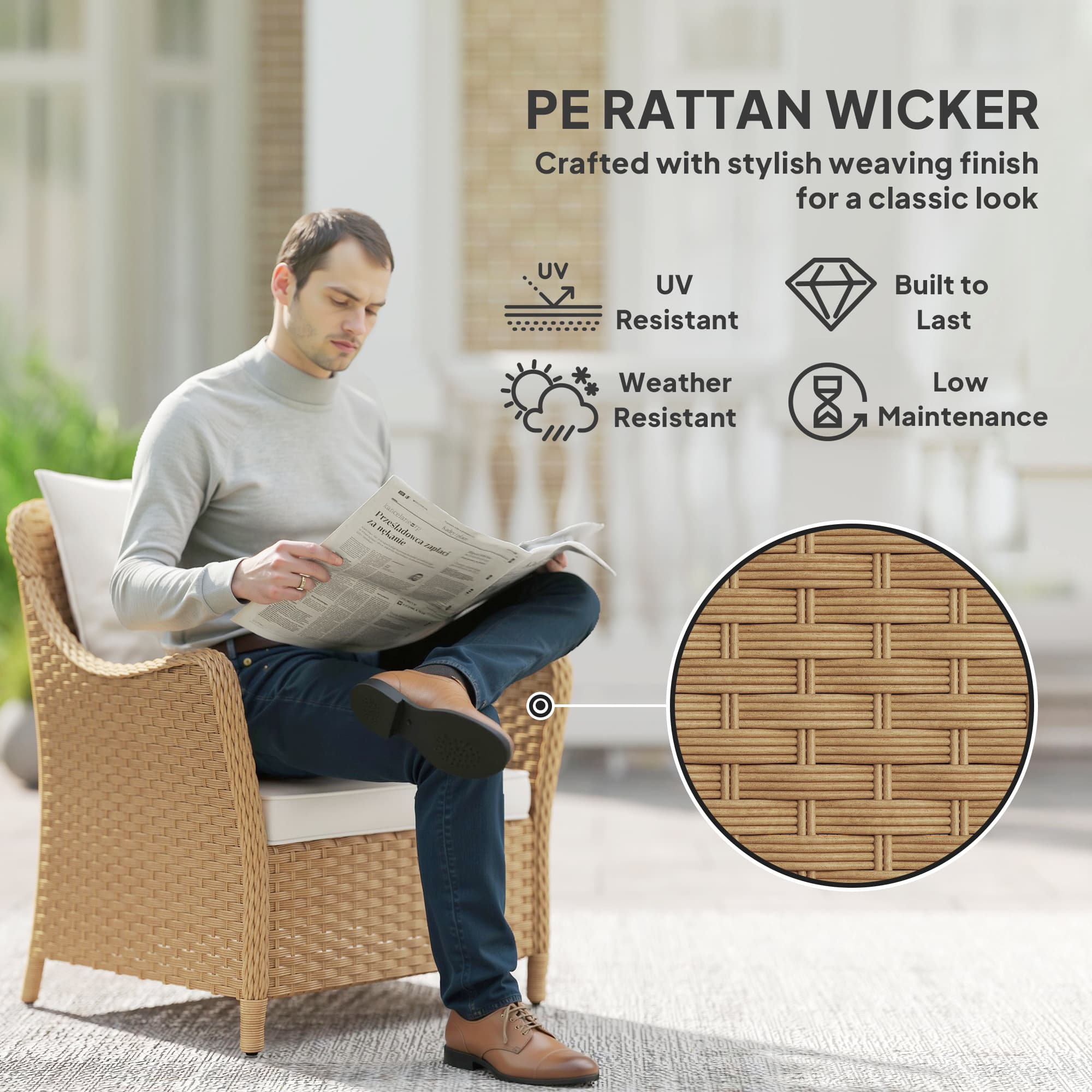 Discover Effortless Comfort with Beige Rattan Garden Chairs - image 1