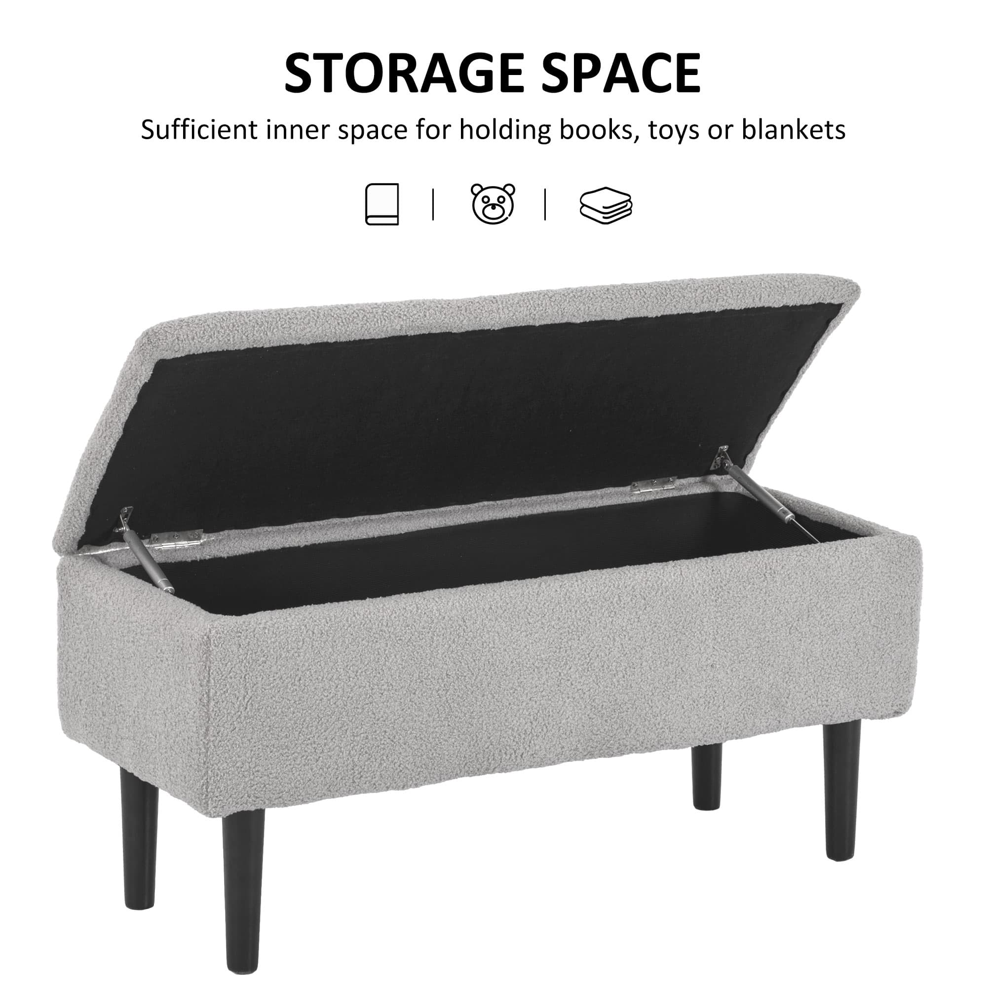 Transform Your Space with this Grey 57L Storage Ottoman Bench - image 2