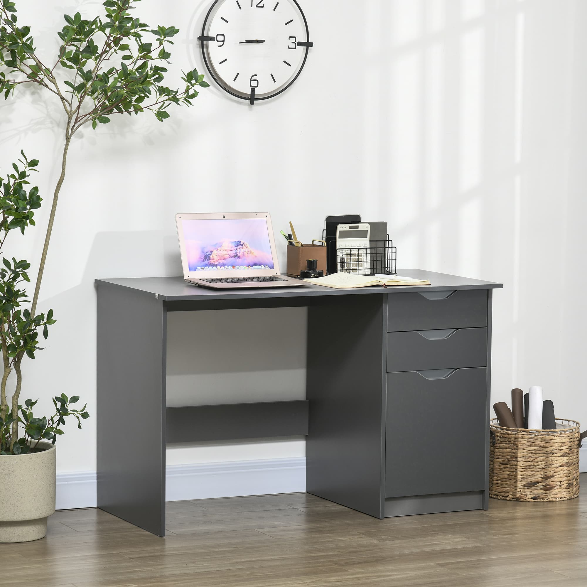 Transform Your Workspace with this High Gloss Grey Desk - image 2