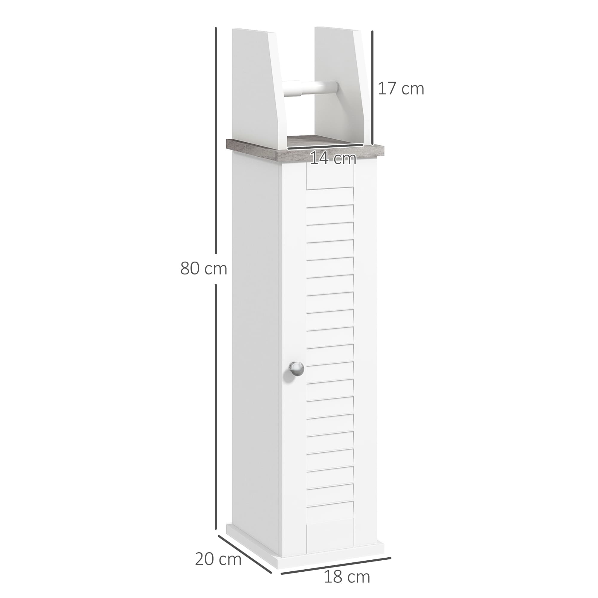 White Slim Bathroom Cabinet for Toilet Roll Storage - image 5