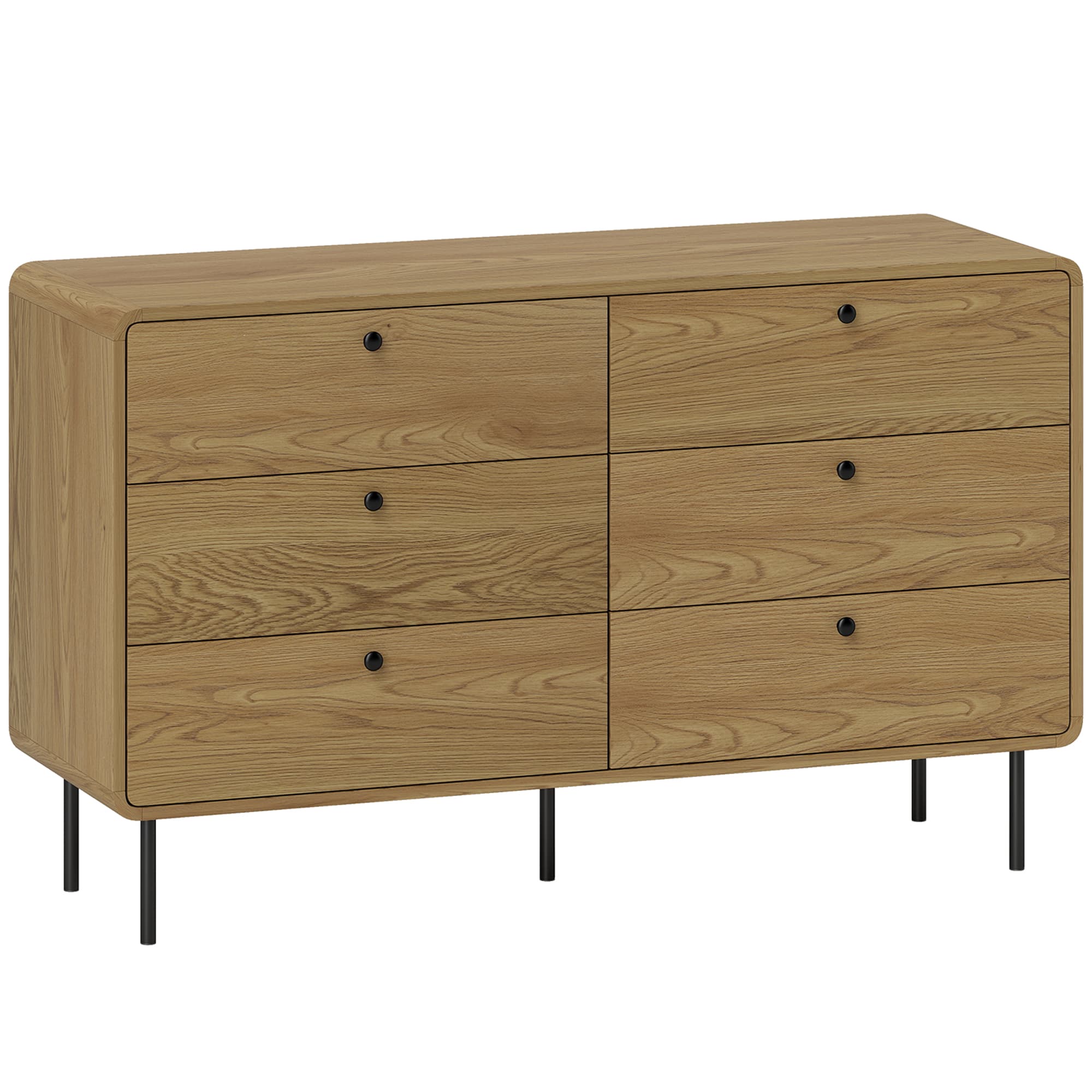 Transform Your Bedroom with this Modern Oak 6-Drawer Chest - Oak