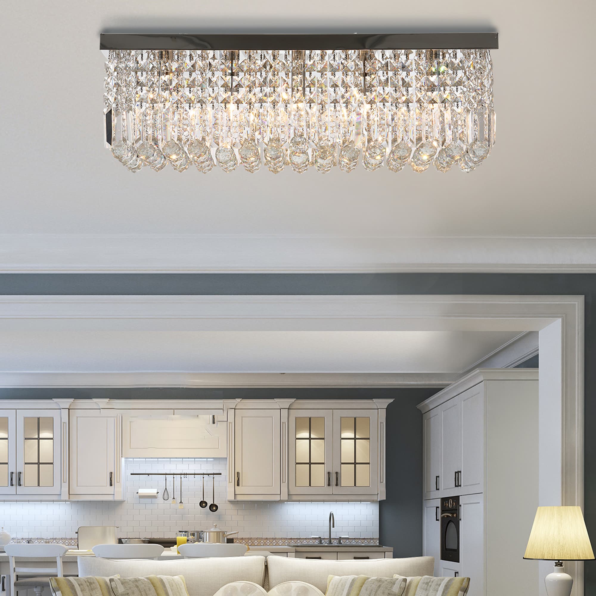 Transform Your Space with this Dazzling Square Crystal Chandelier - image 4