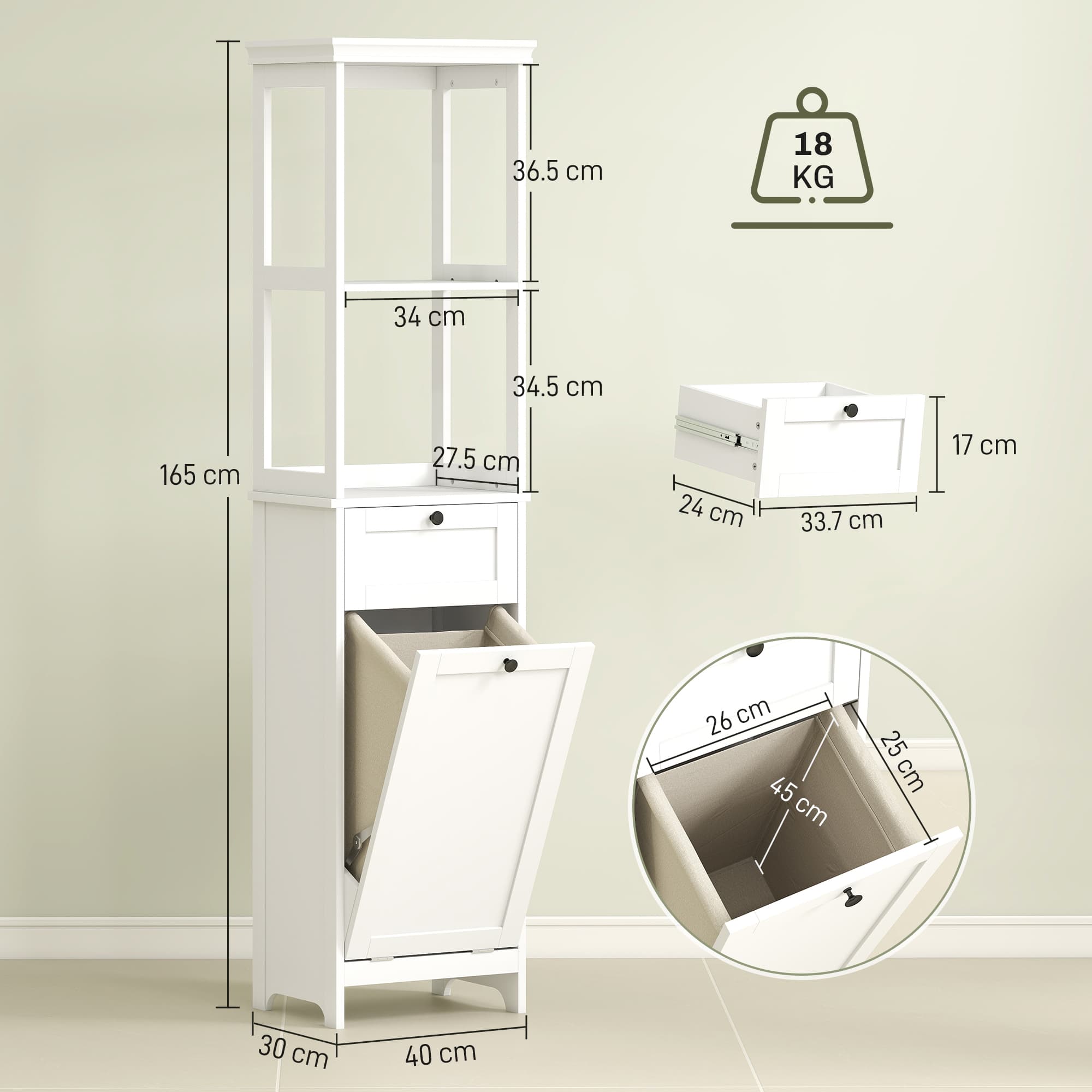 Effortless Bathroom Storage with Integrated Laundry Hamper - image 2
