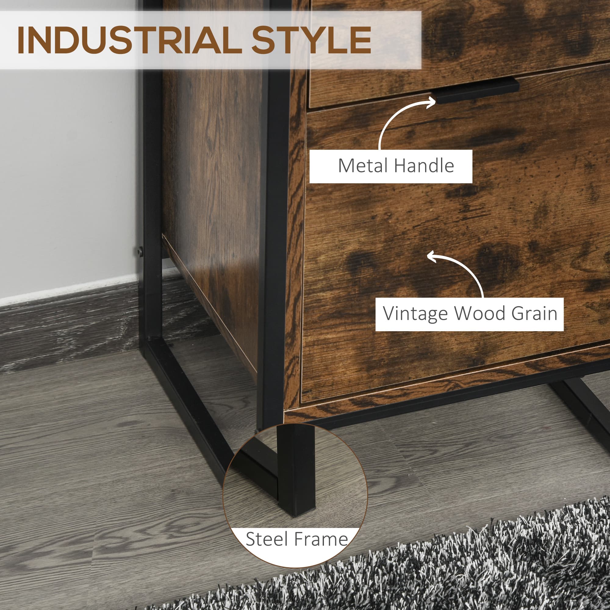 Transform Your Bedroom with this Industrial 3-Drawer Chest - image 3